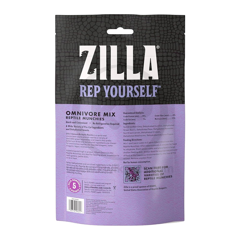 Zilla Omnivore Mix Reptile Munchies 4-oz