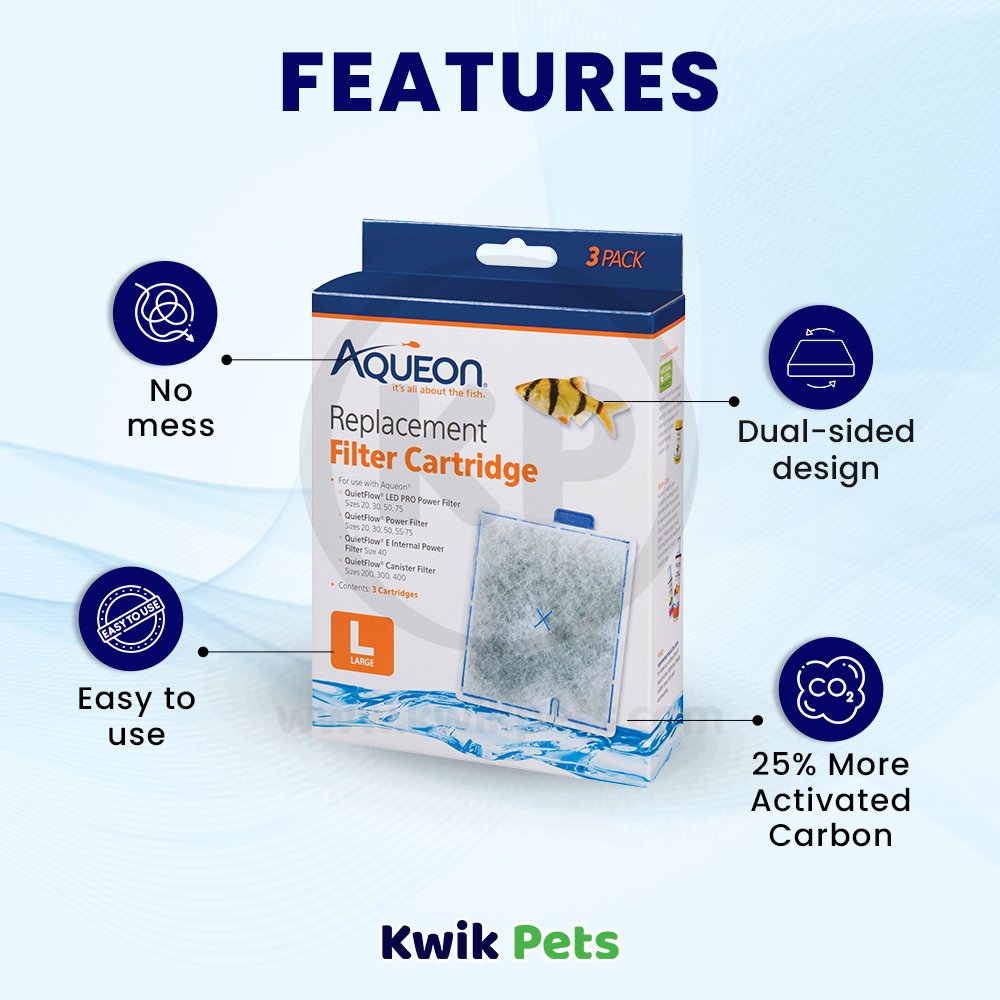 Aqueon Replacement Filter Cartridges 3 Count Large