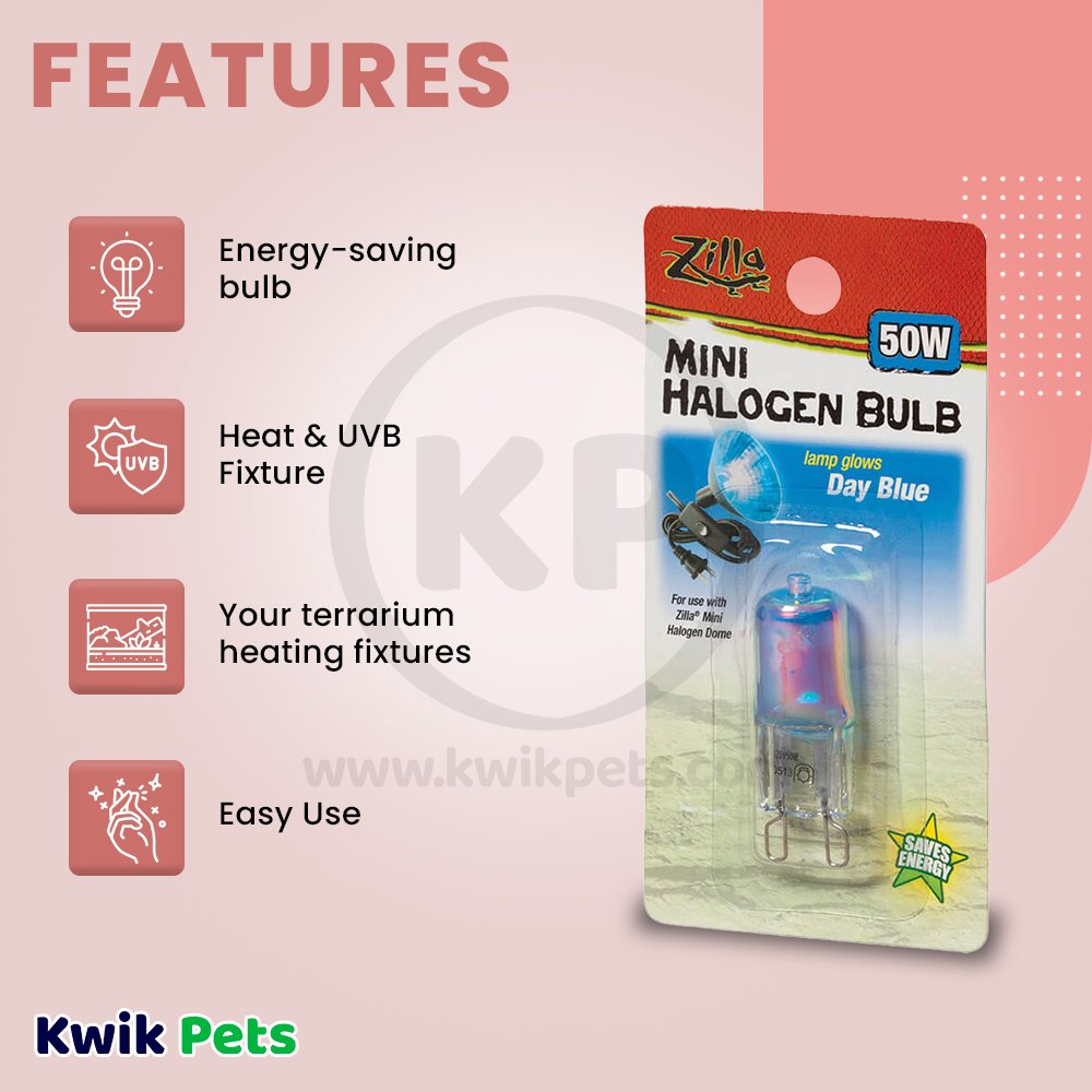 Zilla Day Blue Light & Heat Mini Halogen Bulb 50W