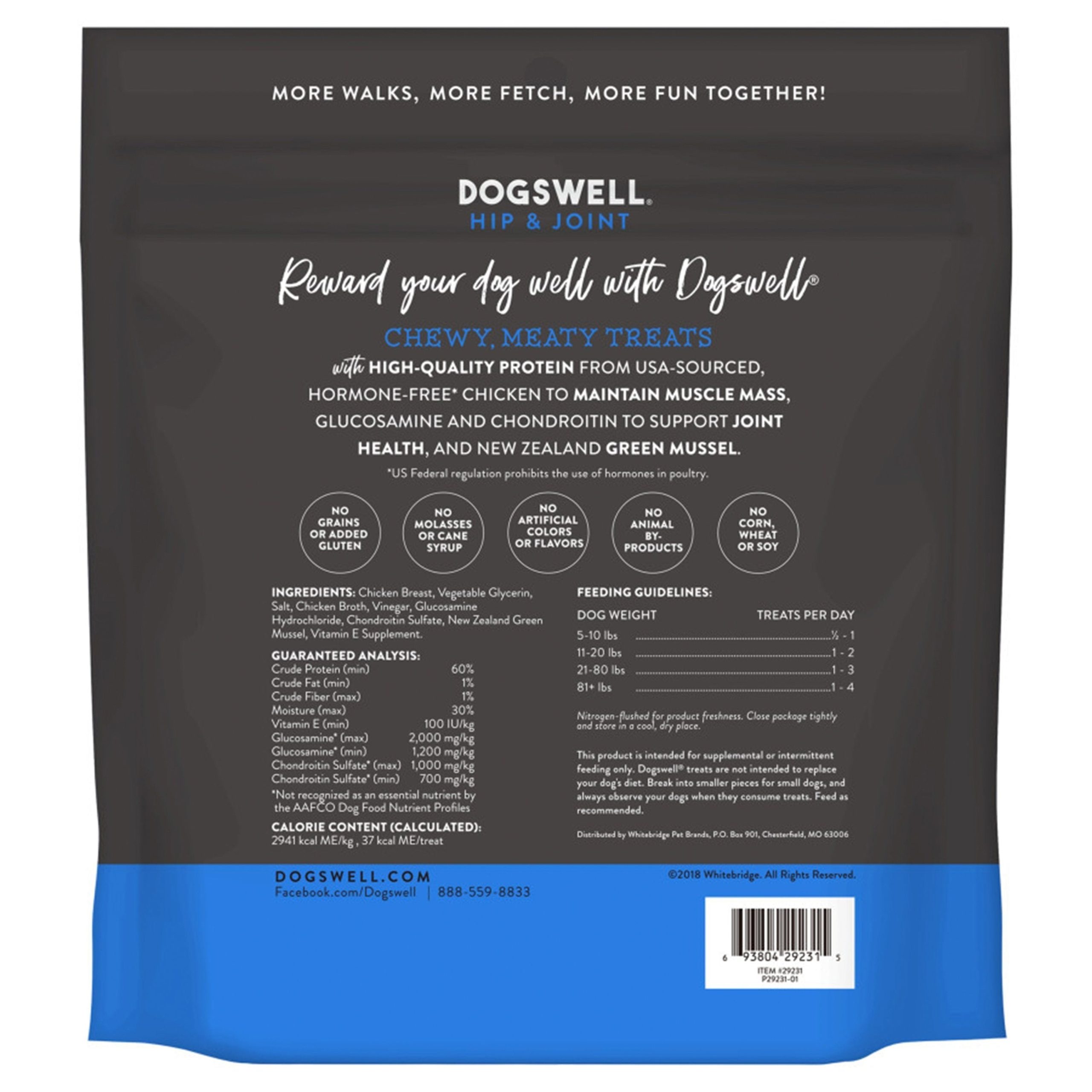 Dogswell Hip & Joint Grain-Free Jerky Dog Treat Regular Chicken 24-oz