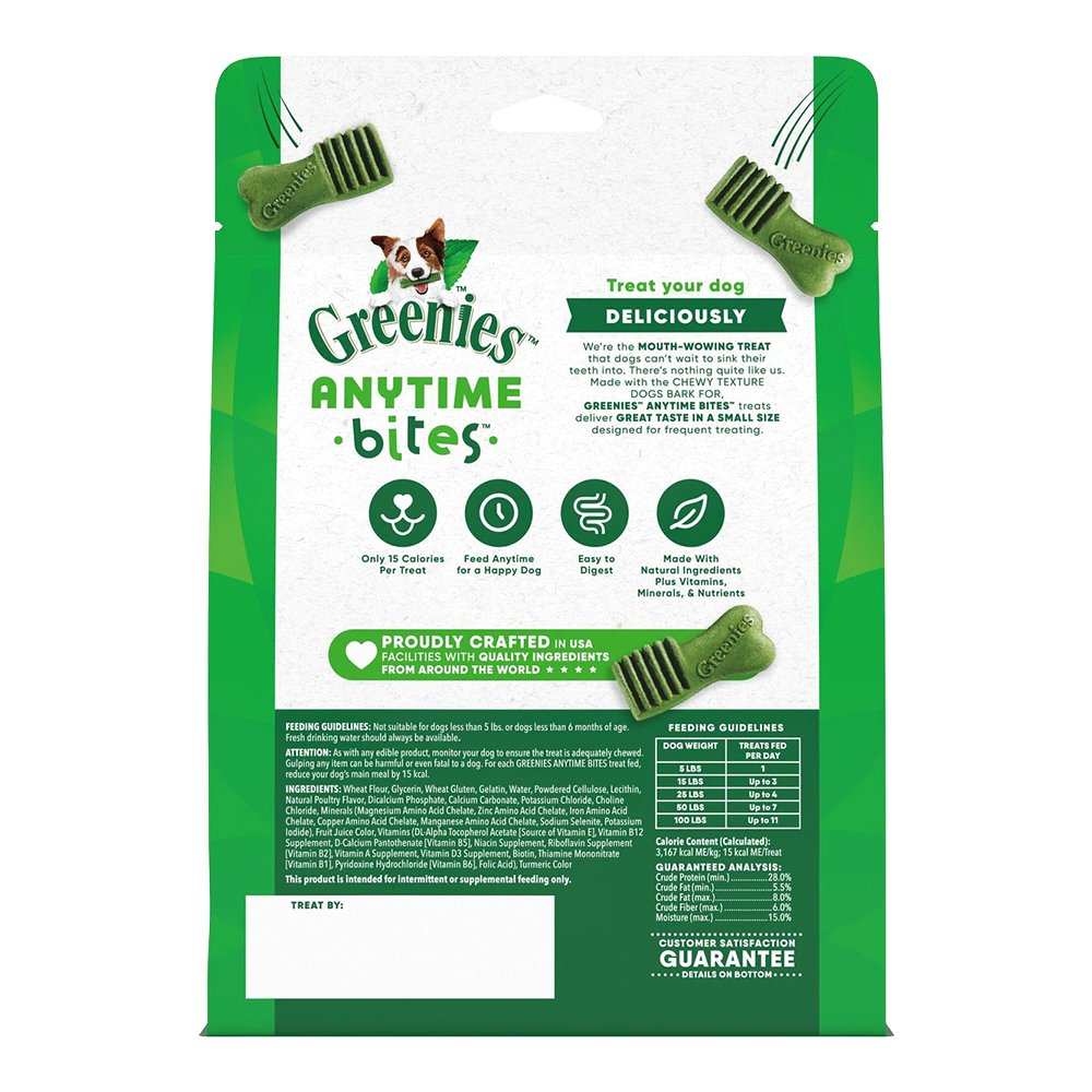 Greenies Anytime Bites Bite-Size Dog Dental Treats Mint 10.3-oz