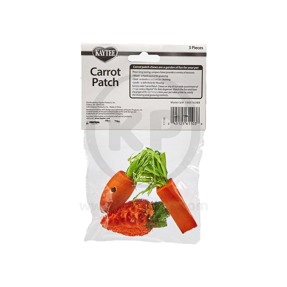 Kaytee Chew Toy Carrot Patch for Rabbits Guinea Pigs & Chinchillas 3 Count