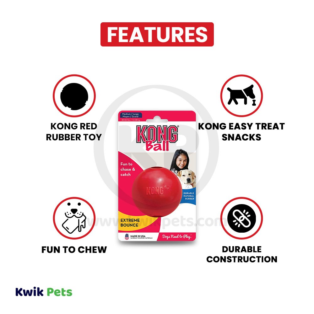 KONG Ball Dog Toy Red Medium/Large