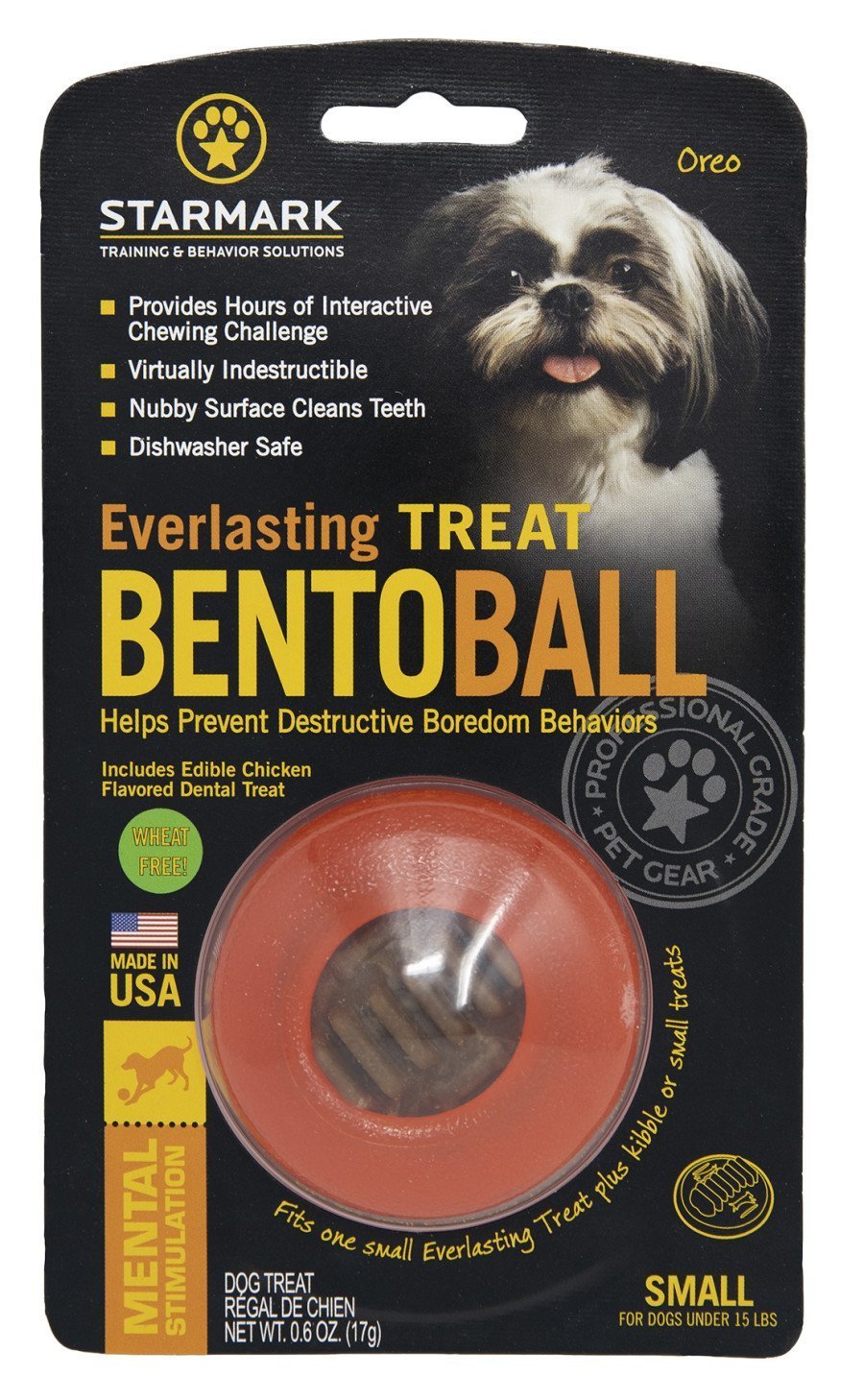 Starmark Everlasting Dog Treat Bento Ball Dog Chew Toy Small