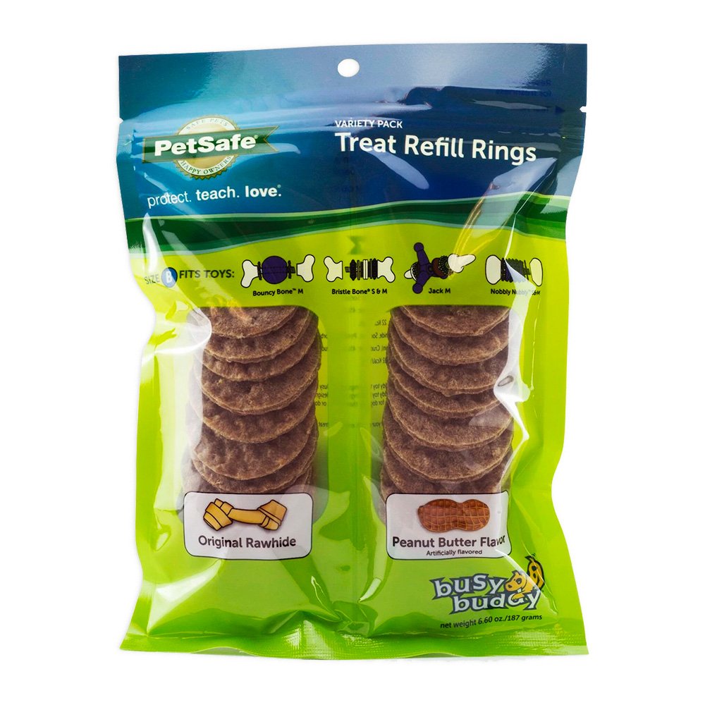 Busy Buddy Treat Refill Rings Original & Peanut Butter Variety Pack Medium 6.6-oz