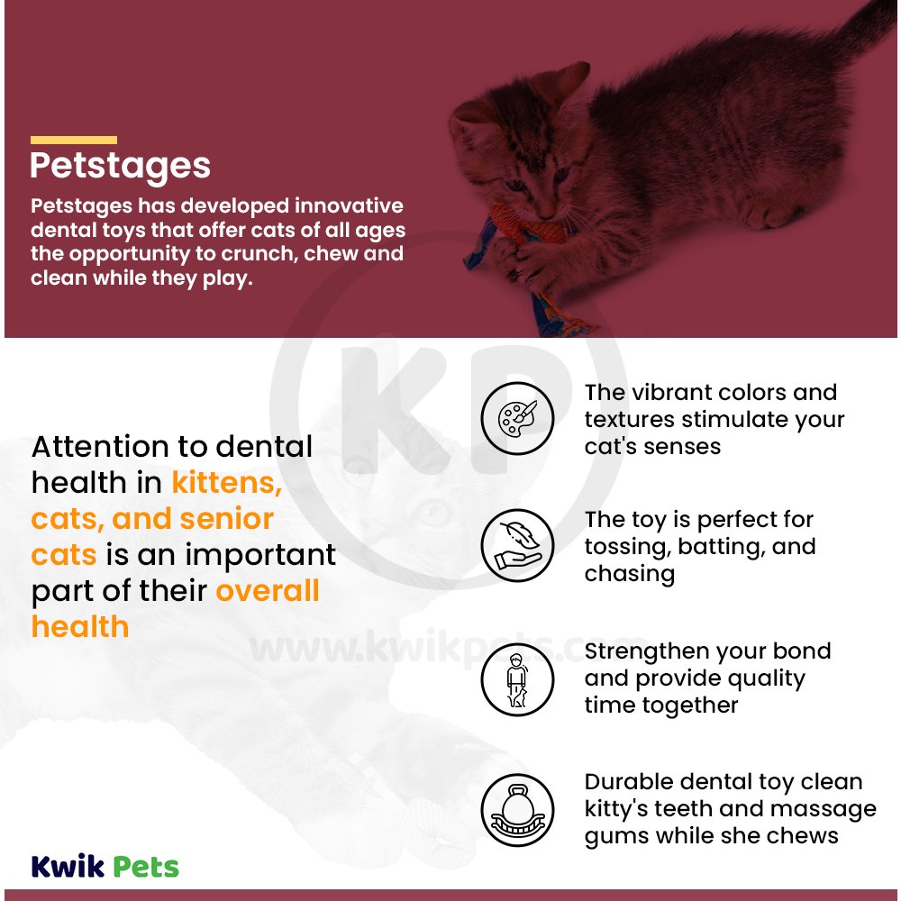 Petstages Dental Health Catnip Chew Cat Toy Multicolor One Size 2 Count