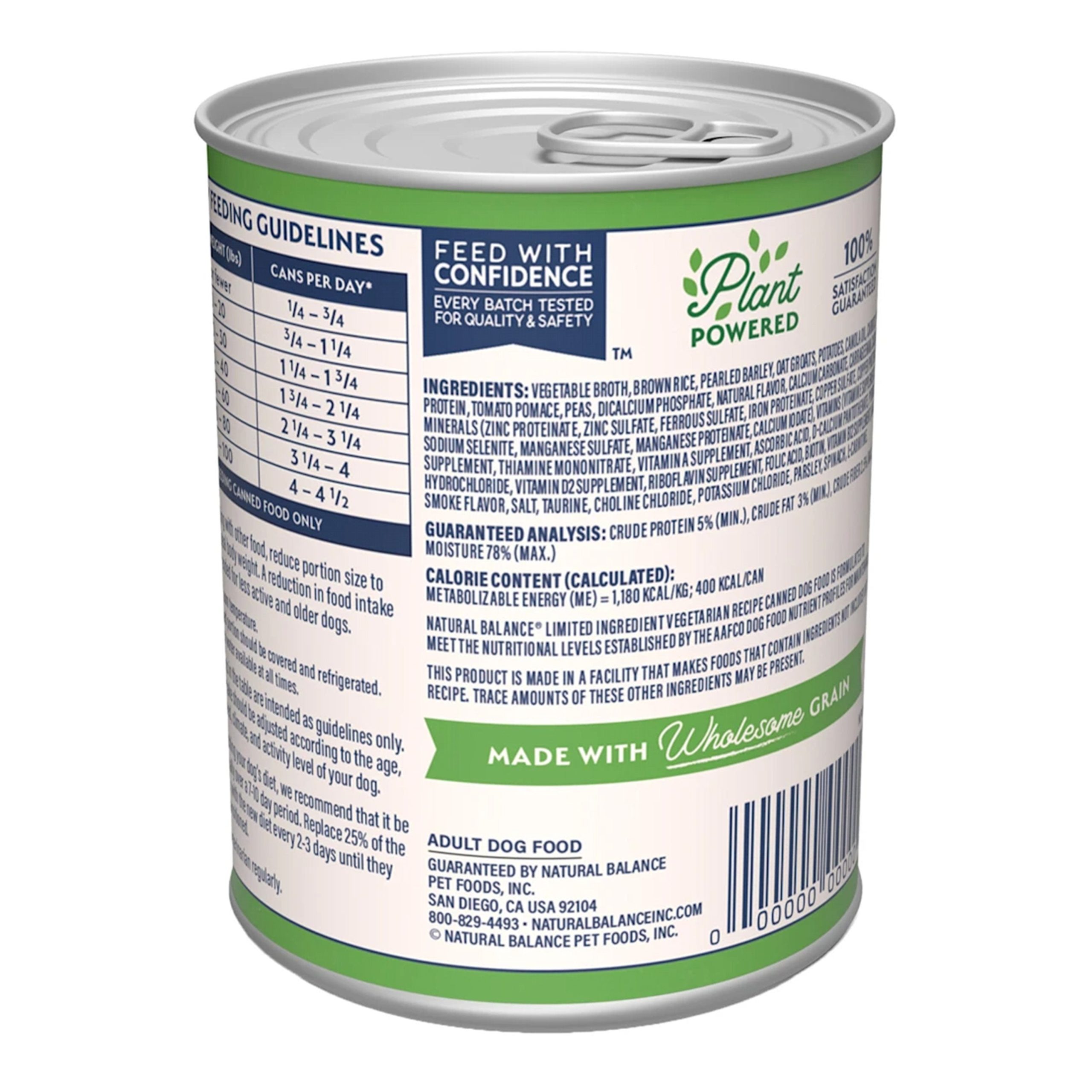 Natural Balance Pet Foods L.I.D Plant Powered Vegan Friendly Vegetarian Recipe Canned Dog Food 13-oz