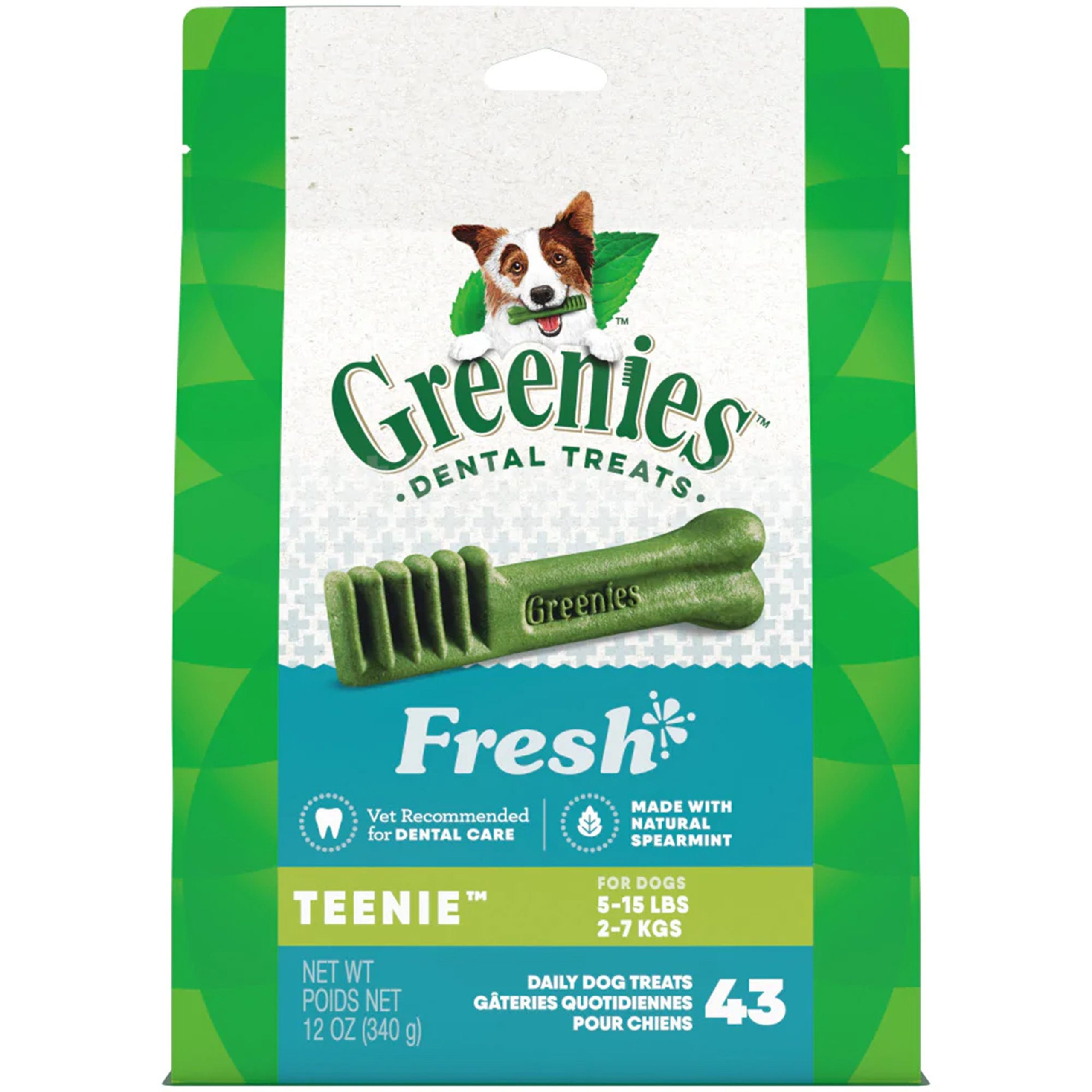 Greenies Fresh Dog Dental Treats Teenie 12-oz 43 Count