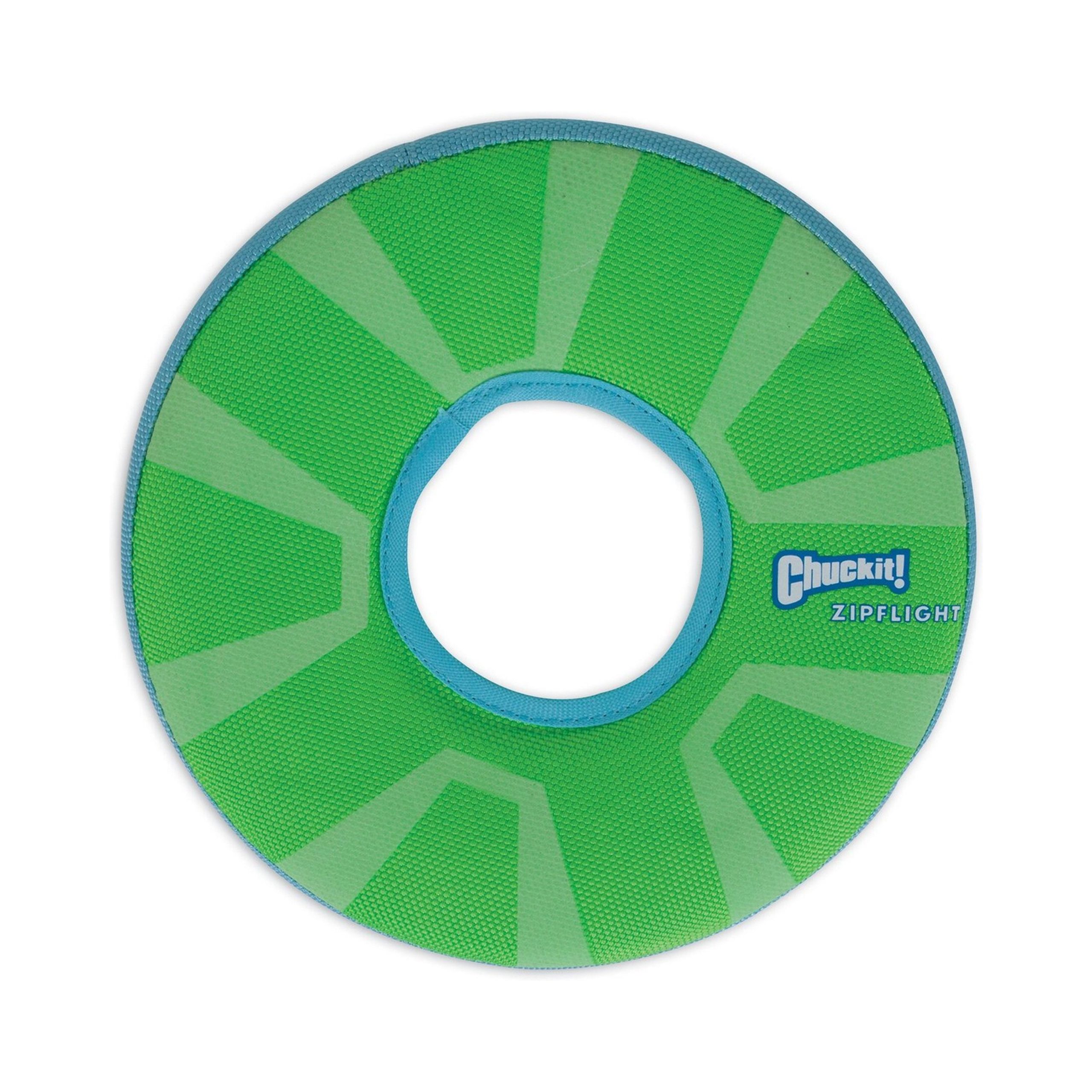 Chuckit! ZipFlight Max Glow Dog Toy Green/White Medium