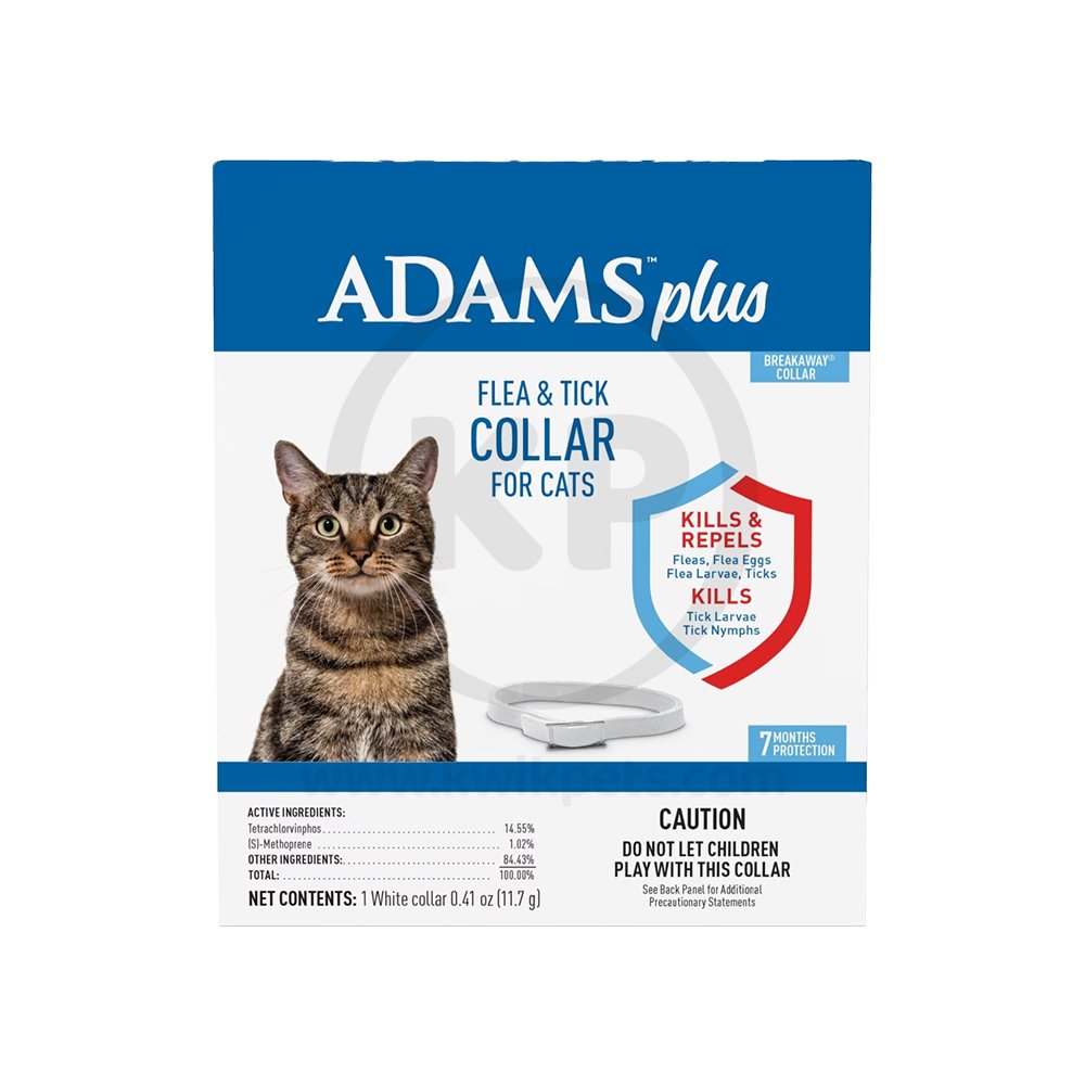 Adams Plus Flea & Tick Breakaway White Collar for Cats