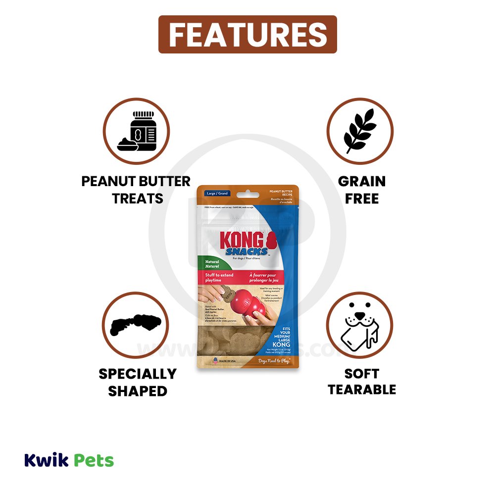 KONG Stuff’N Snacks Dog Treats Peanut Butter Large 11-oz