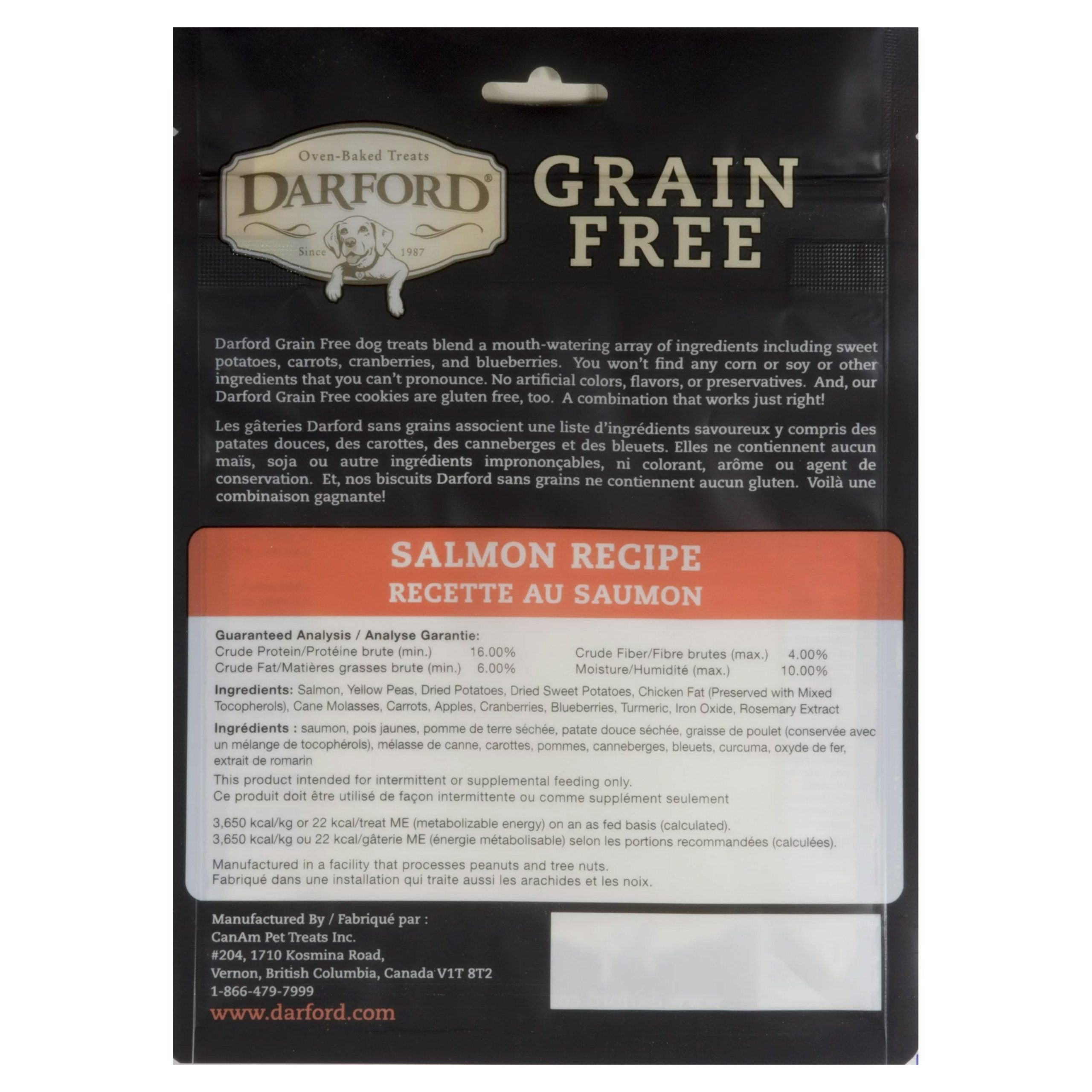 Darford Grain Free Biscuits Salmon Recipe Dog Treats Regular 12-oz