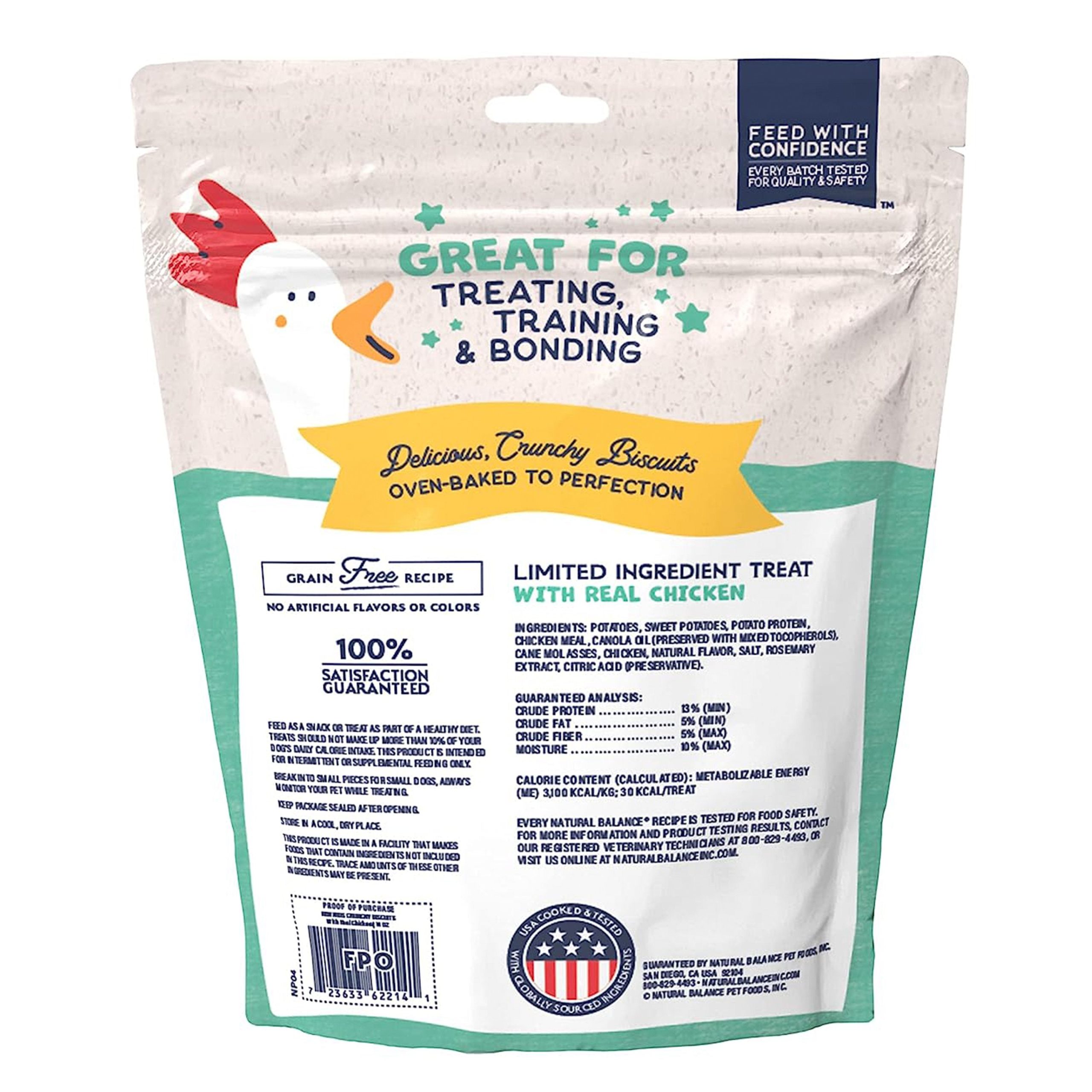 Natural Balance Pet Foods Rewards Crunchy Biscuits Dog Treats Chicken 28-oz