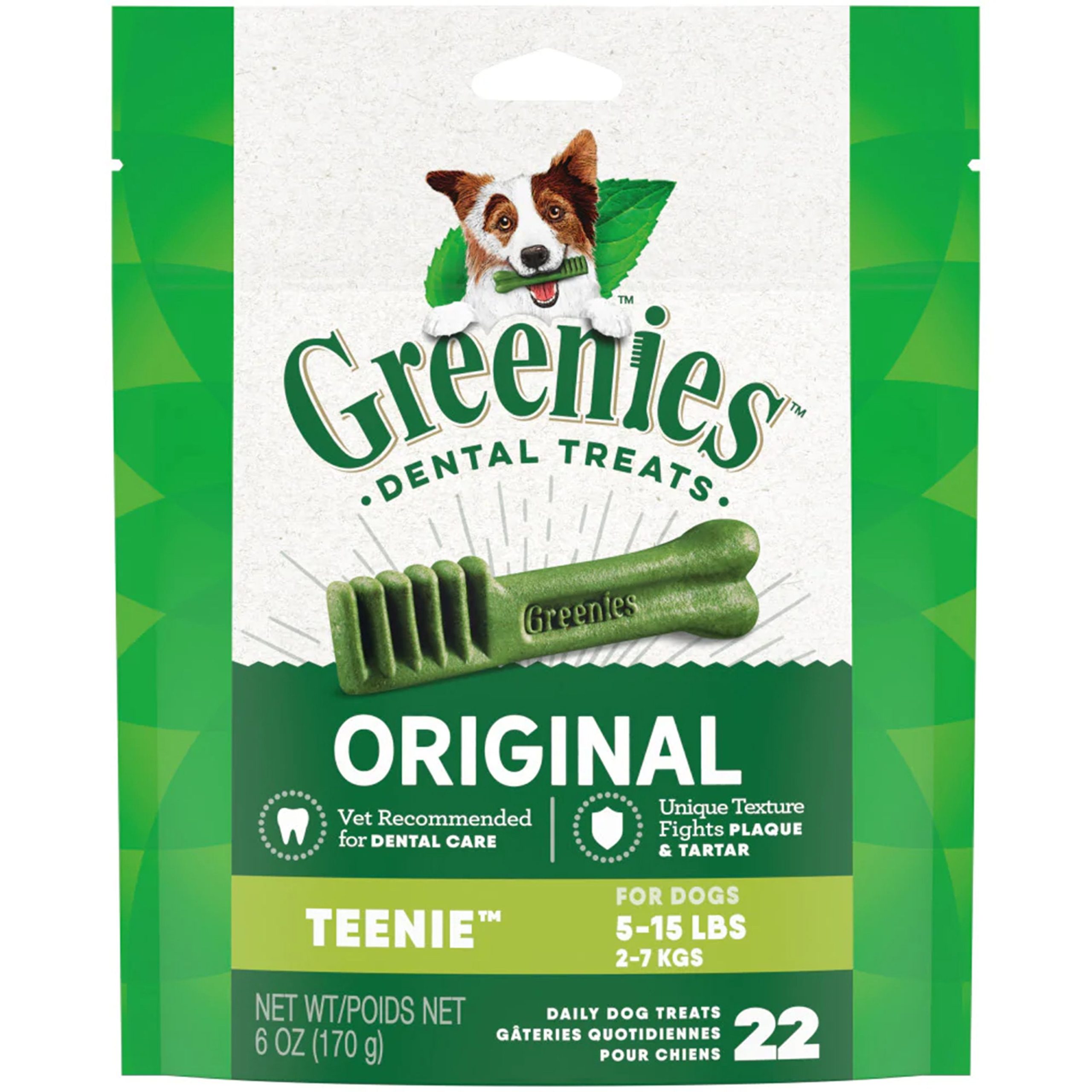 Greenies Original Dog Dental Treats Teenie 6-oz 22 Count