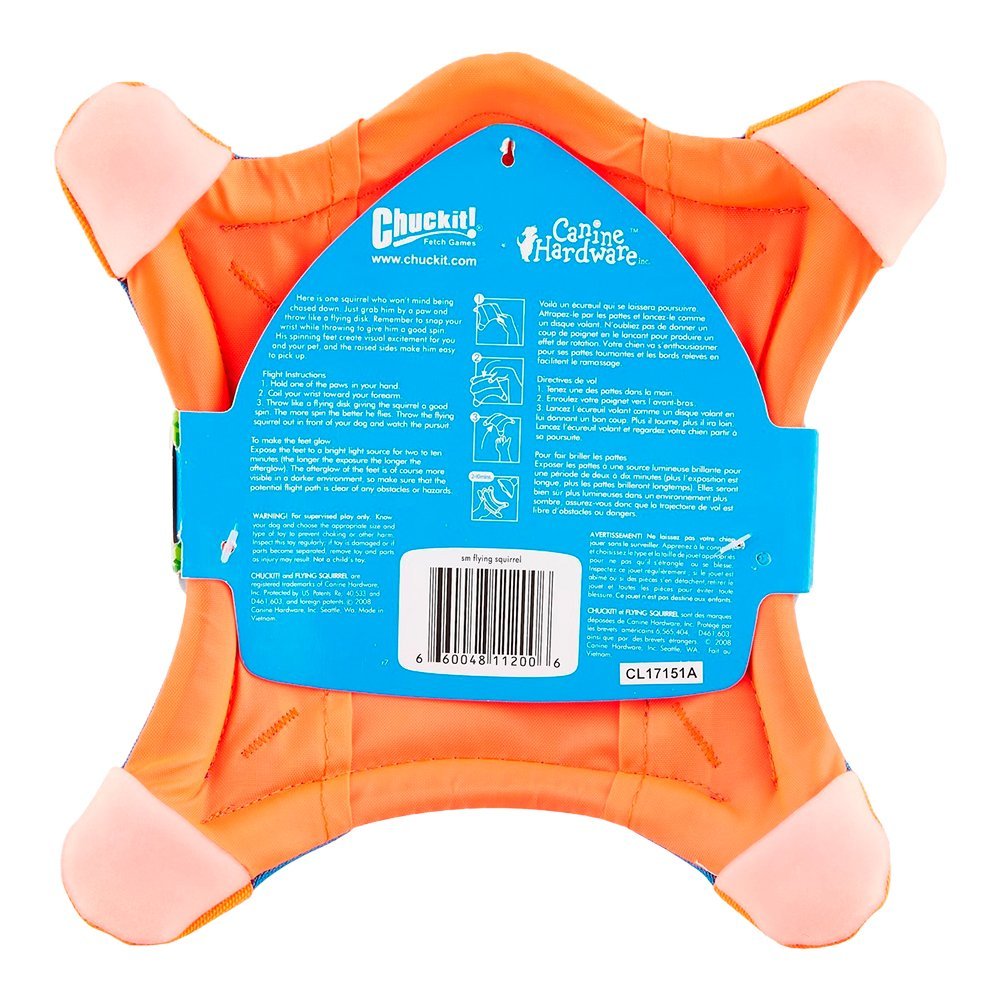 Chuckit! Flying Squirrel Dog Toy Assorted Colors Small