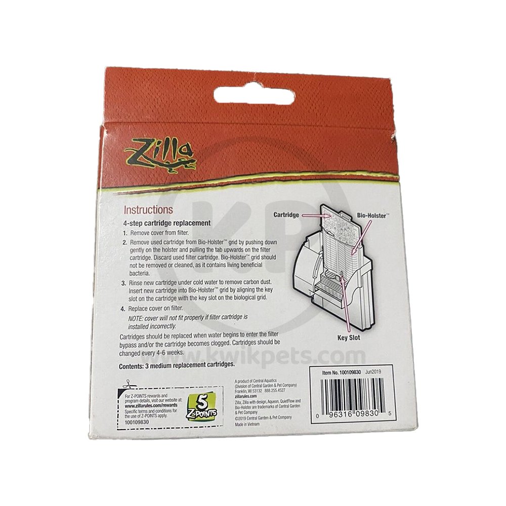 Zilla Replacement Filter Cartridges Large 3 Count