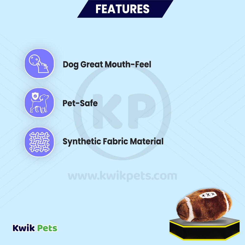 Ethical Pet Spot Plush Dog Toy Football 4.5-in