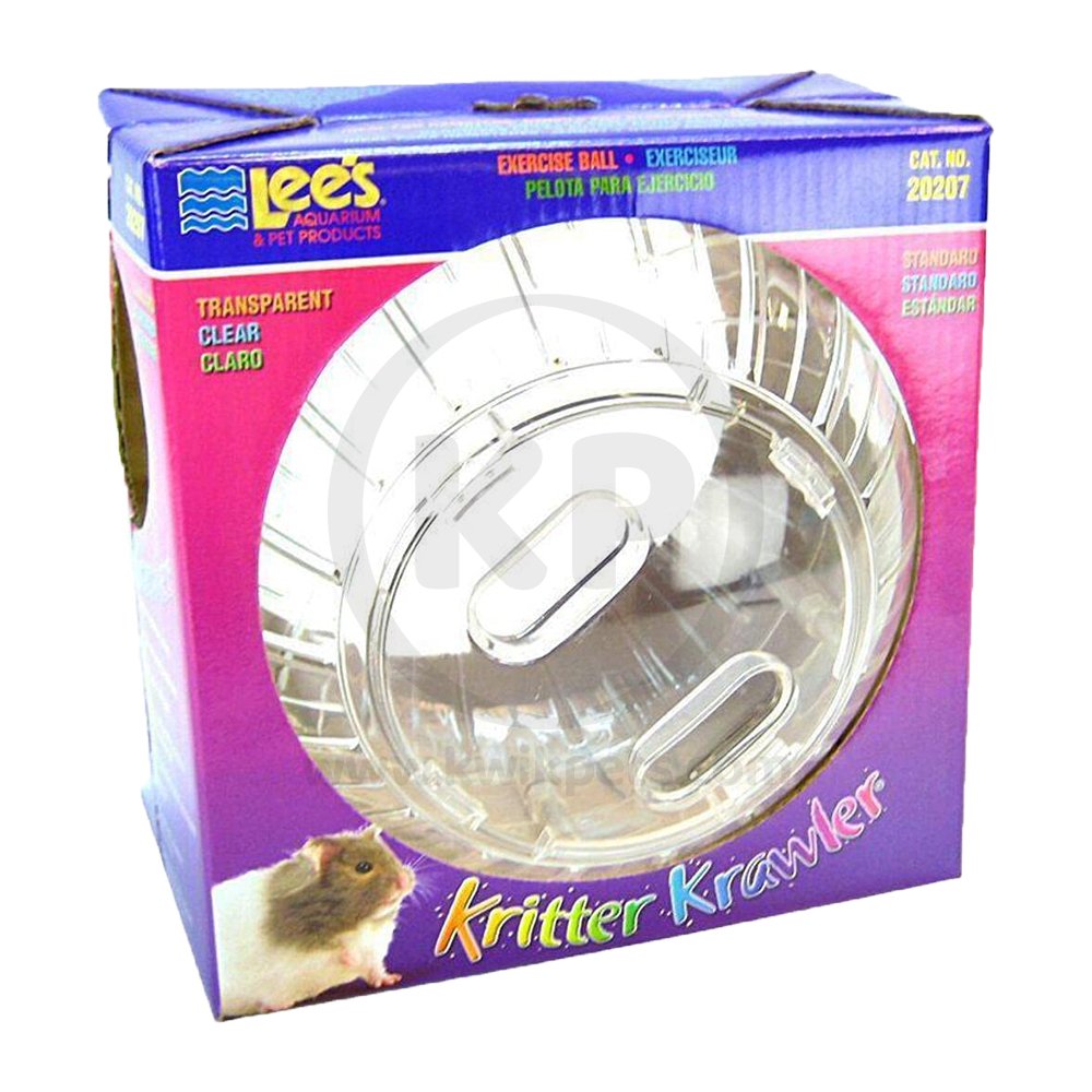 Lee’s Aquarium & Pet Products Kritter Krawler Clear View-Thru Running Ball Standard