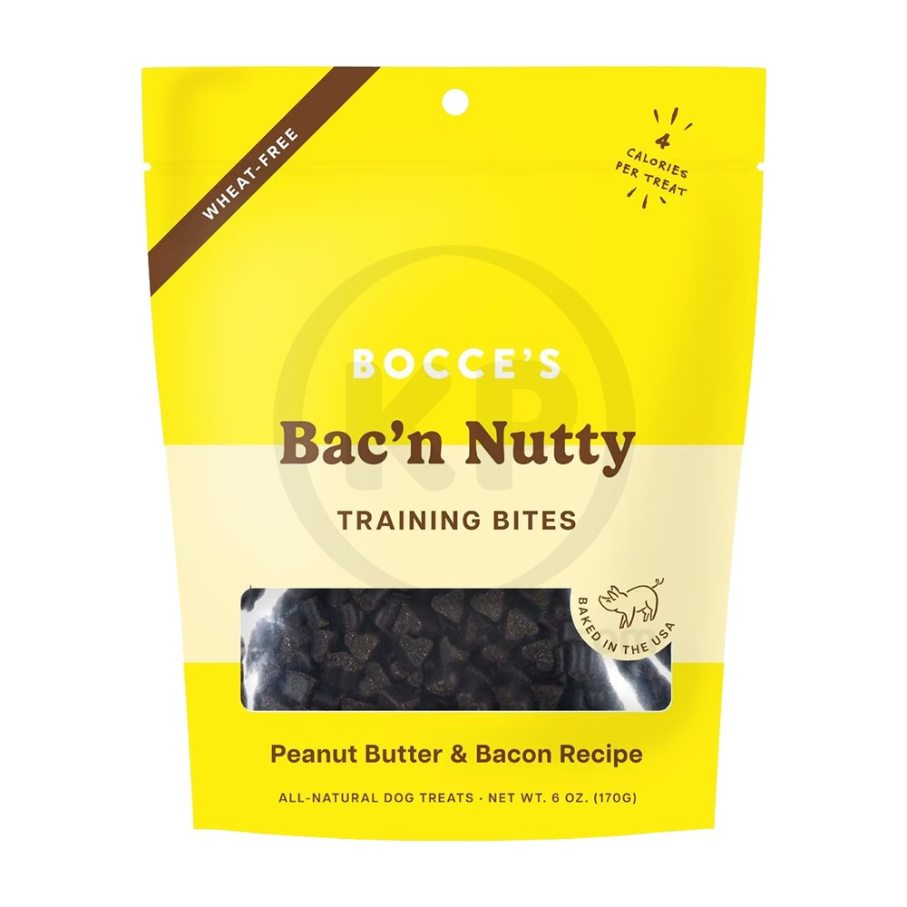 Bocce’s Bakery Bac’n Nutty Training Bites Dog Treats Peanut Butter & Bacon 6-oz