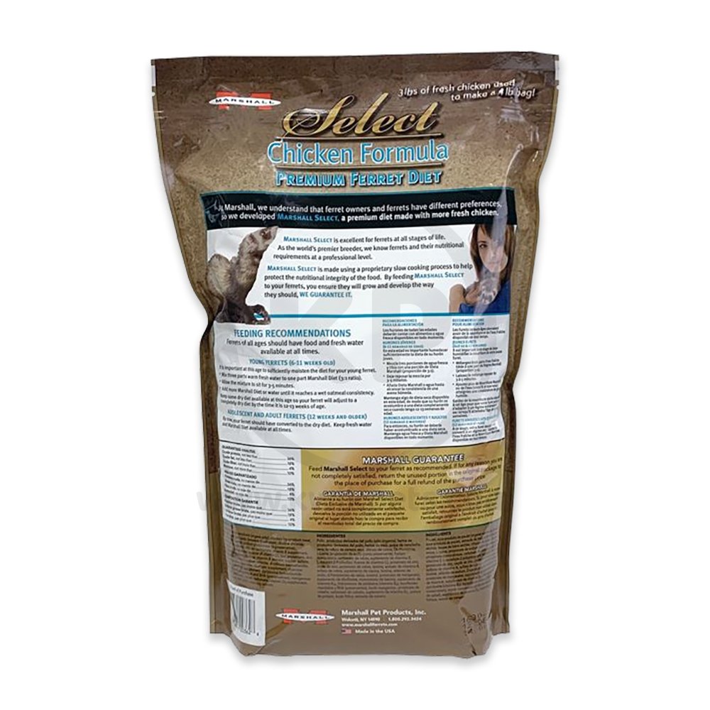 Marshall Pet Products Select Chicken Formula Premium Ferret Diet Dry Food 4-lb