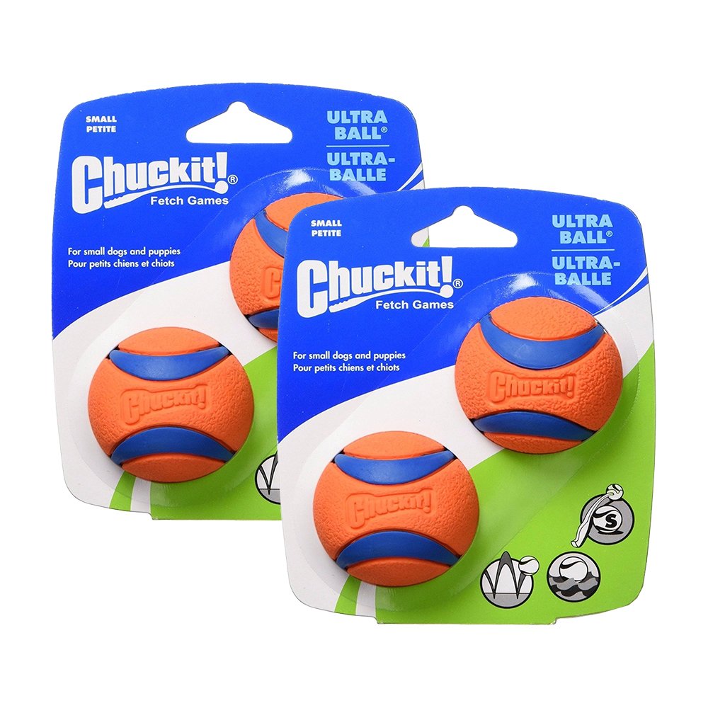 Canine Hardware Chuckit! Ultra Ball, Small, 2-Inch, 4-Pack