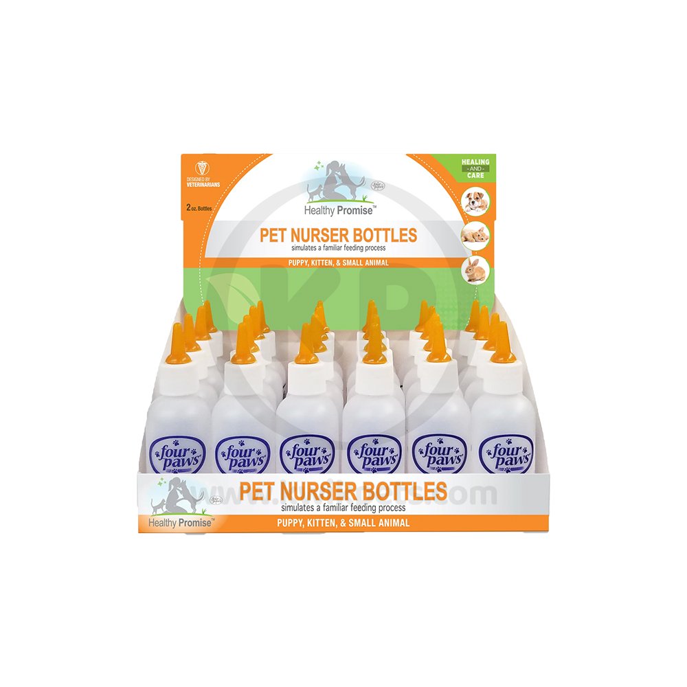 Four Paws Healthy Promise Pet Nurser Bottles for Puppy Kitten & Small Animals 24 Count