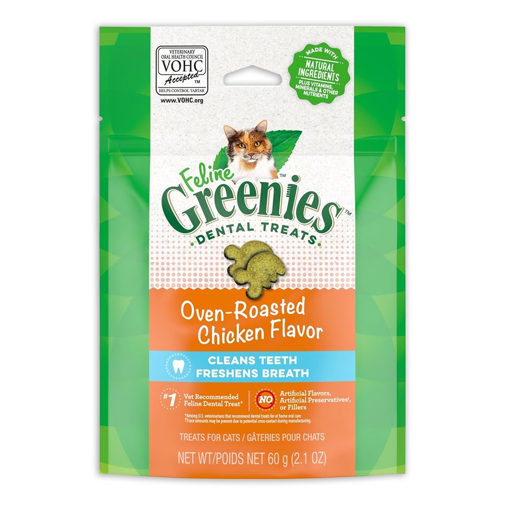 Greenies Feline Oven Roasted Chicken Adult Cat Dental Treats 2.1-oz