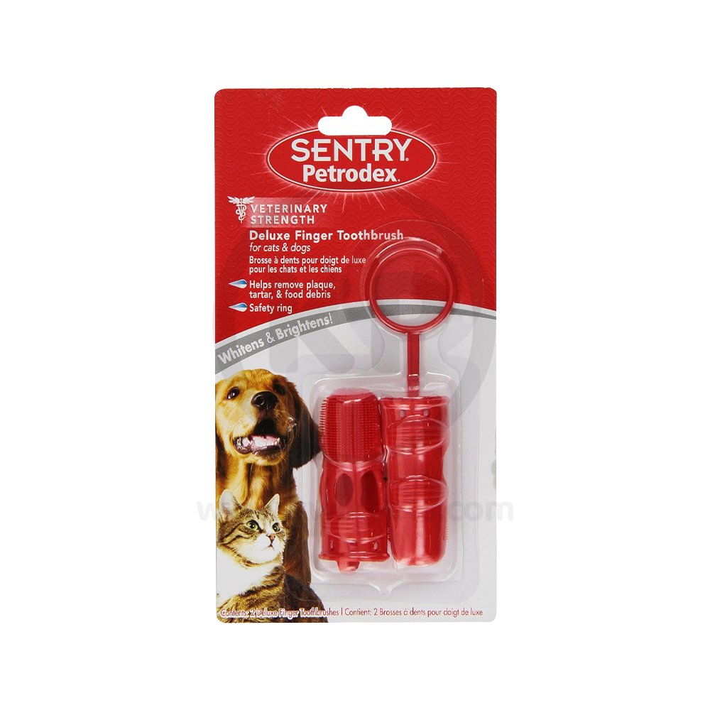 Sentry Petrodex Deluxe Finger Toothbrush for Dogs & Cats 2 Count