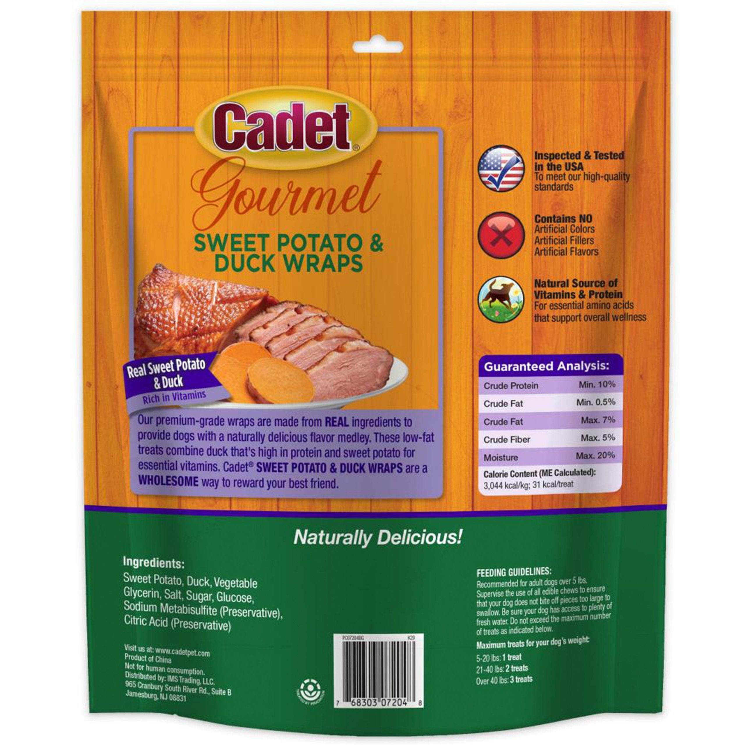 Cadet Gourmet Sweet Potato & Duck Wrapped Dog Treats 28-oz