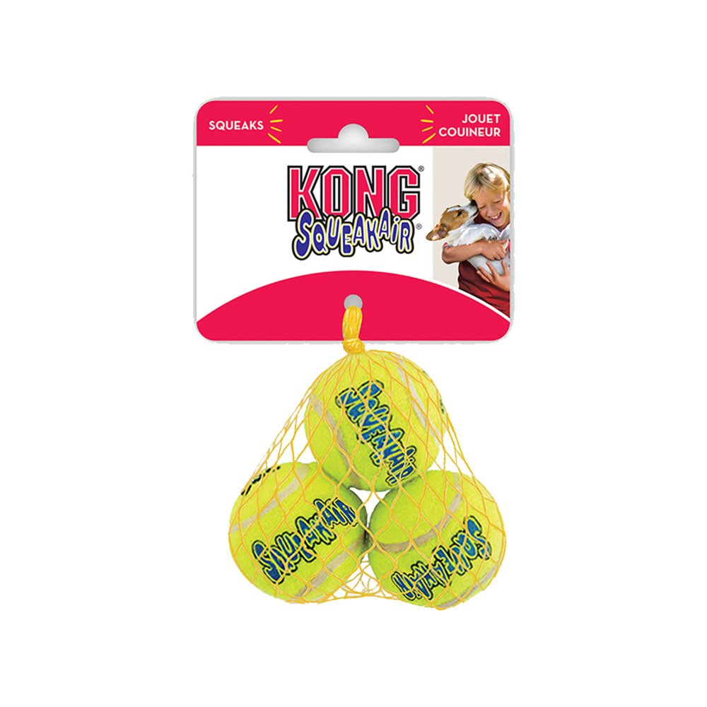 KONG Air Dog Squeakair Tennis Ball Dog Toy Medium 3 Count