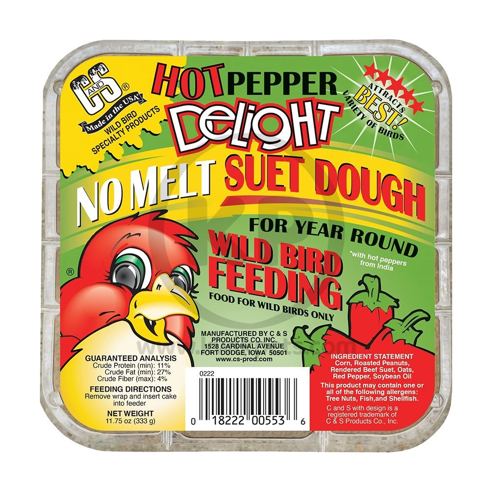 C&S Hot Pepper Delight No Melt Suet Dough for Wild Birds 11.75-oz