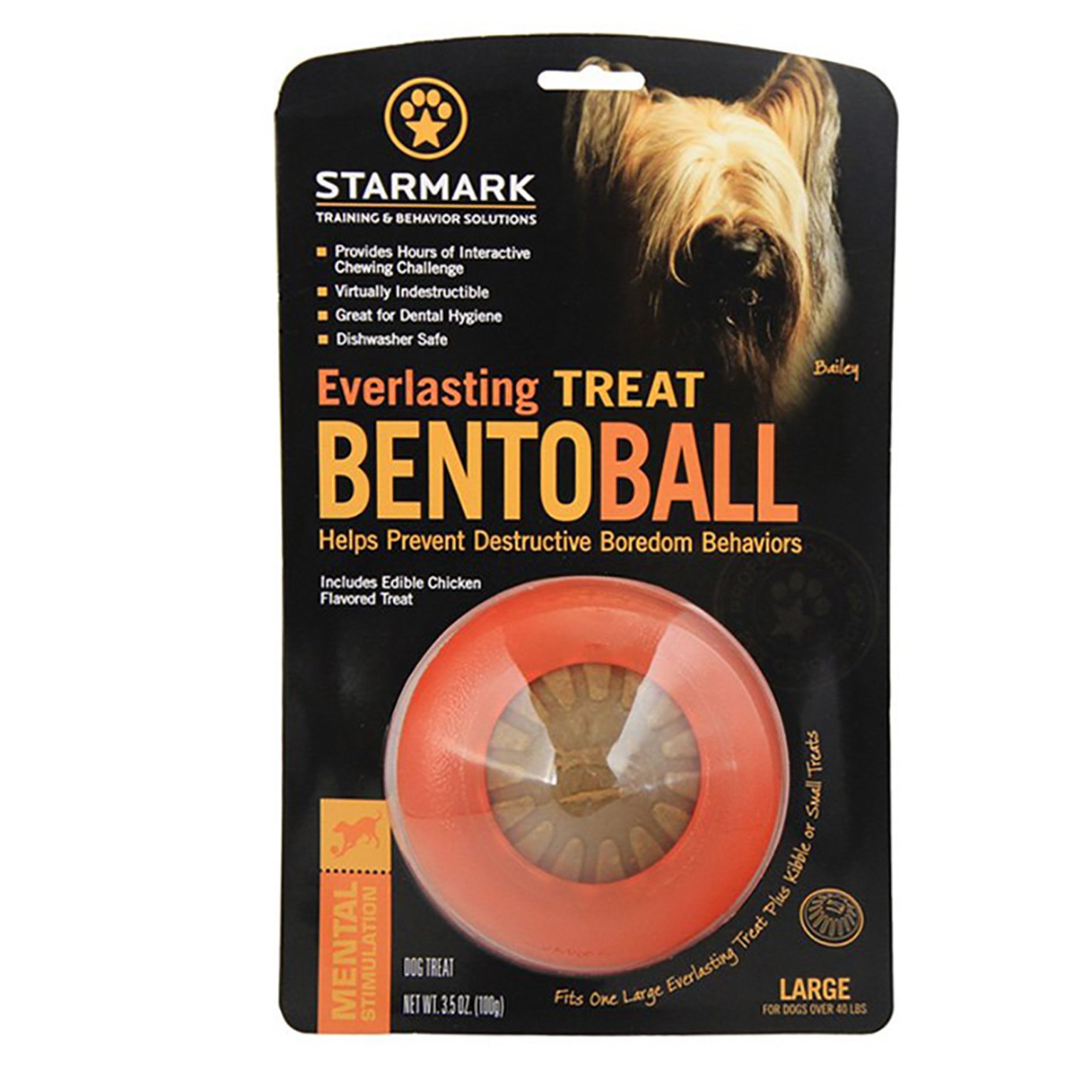 Starmark Bento Ball Dog Toy Orange Large