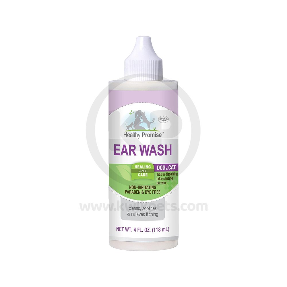 Four Paws Healthy Promise Ear Wash for Dogs & Cats 4-oz