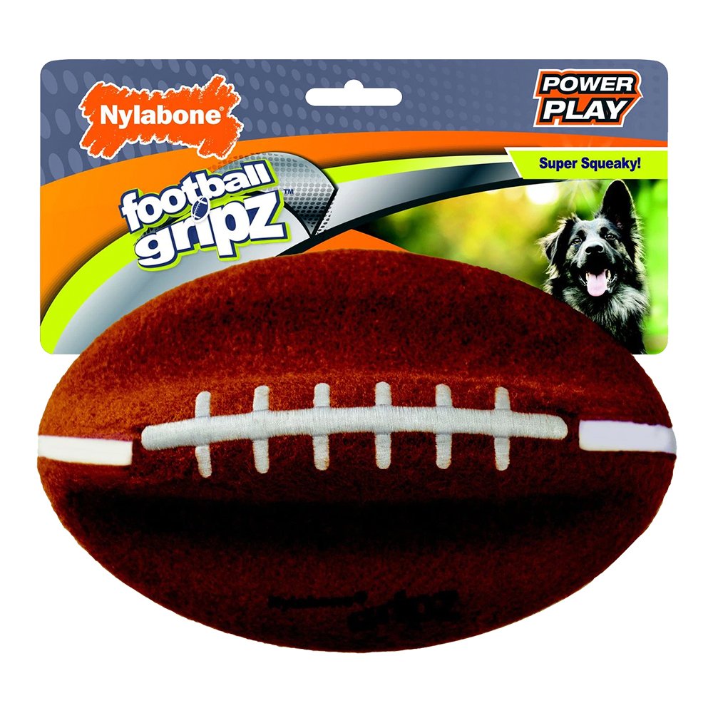 Nylabone Power Play Football Gripz Dog Toy Large/Giant – Up To 50 lbs 8.5-in