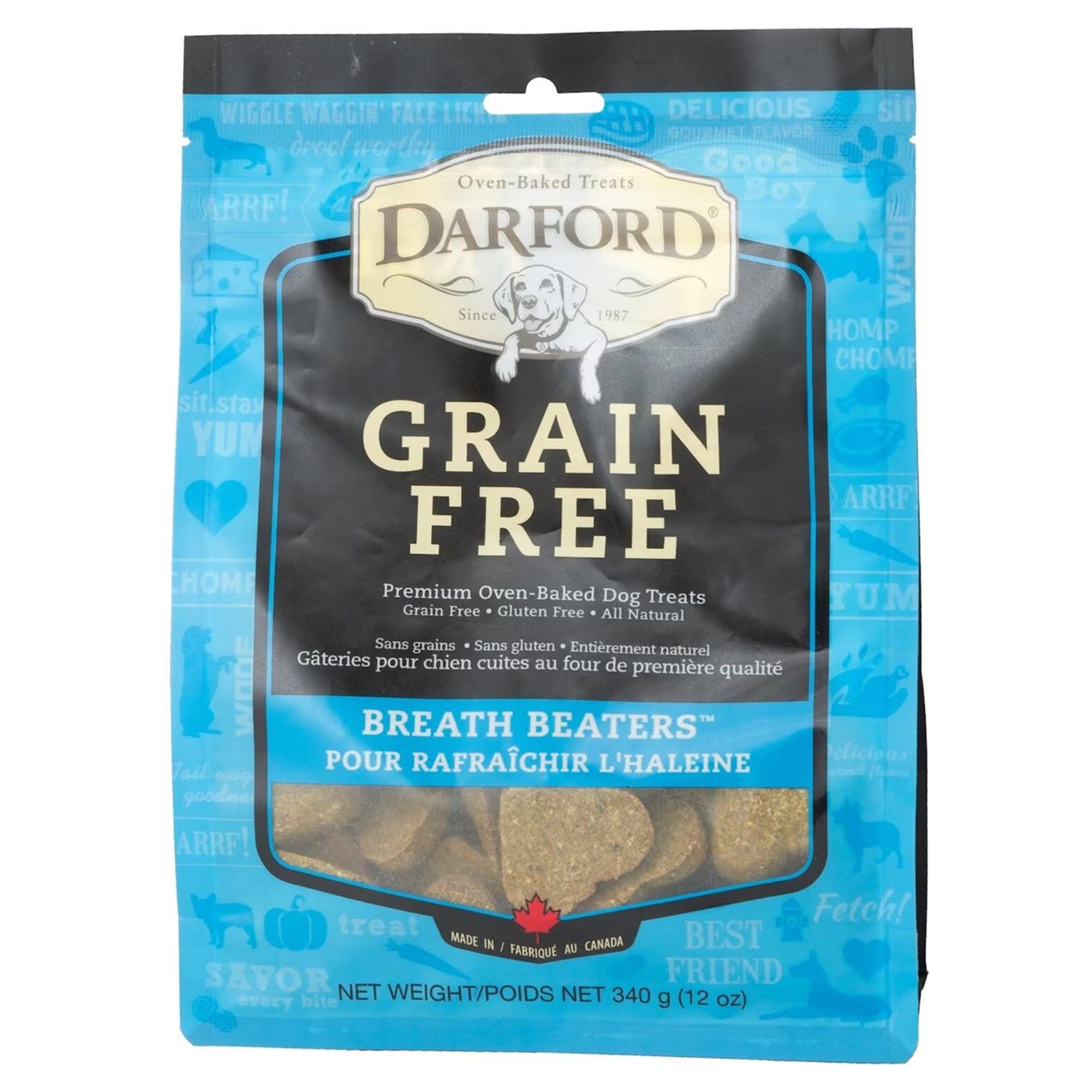 Darford Grain Free Biscuits Breath Beaters Dog Treats Regular 12-oz