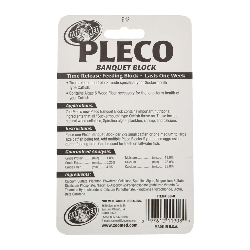 Zoo Med Pleco Banquet Fish Feeding Block Regular 0.45-oz