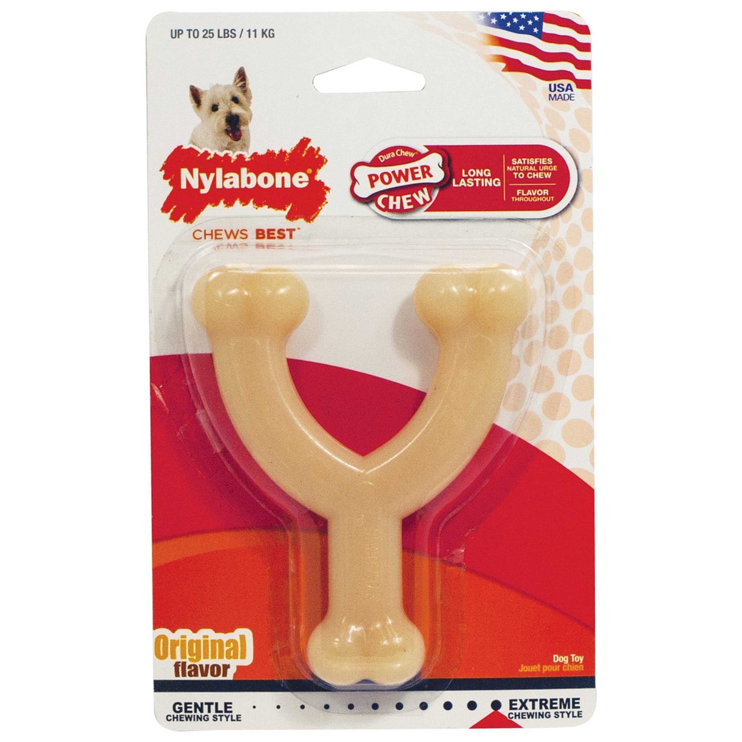 Nylabone Power Chew Original Wishbone Adult Dog Toy Small/Regular – Up To 25 lbs