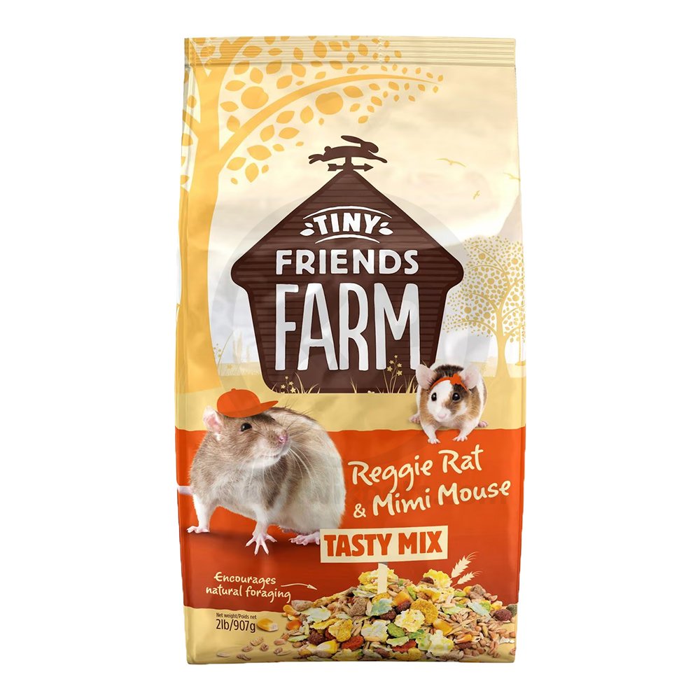 Tiny Friends Farm Reggie Rat & Mimi Mouse Tasty Mix Dry Food 2-lb