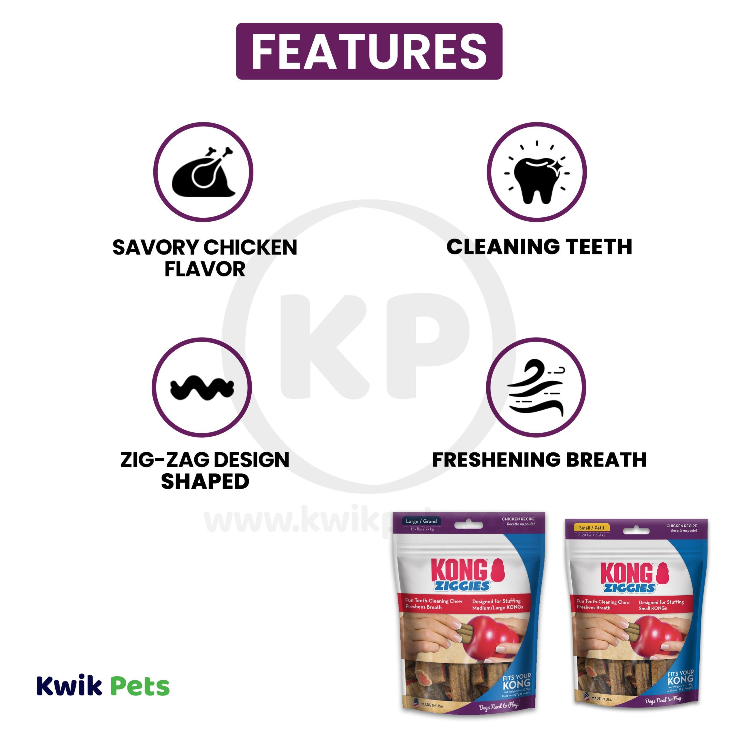 KONG Stuff’N Ziggies Dog Treat Large 8-oz