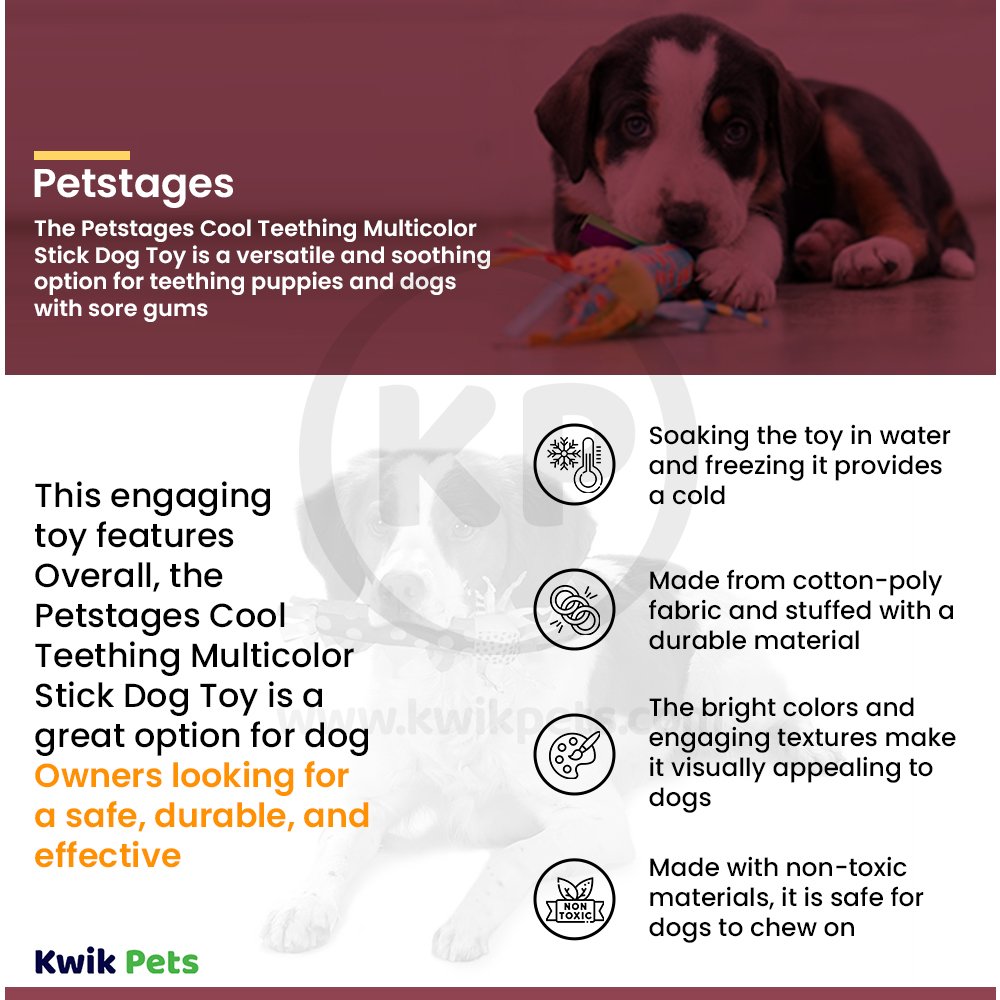 Petstages Cool Teething Multicolor Stick Dog Toy