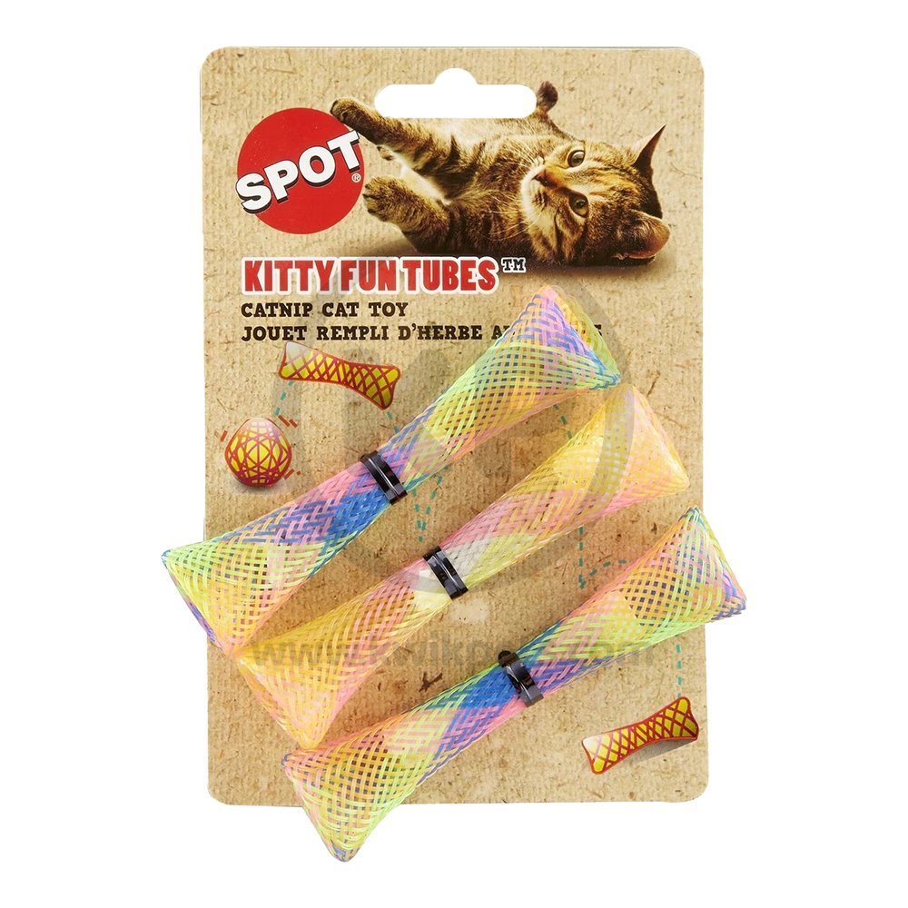 Ethical Pet Spot Kitty Fun Tubes Catnip Cat Toy Assorted 3 Count 3.25-in