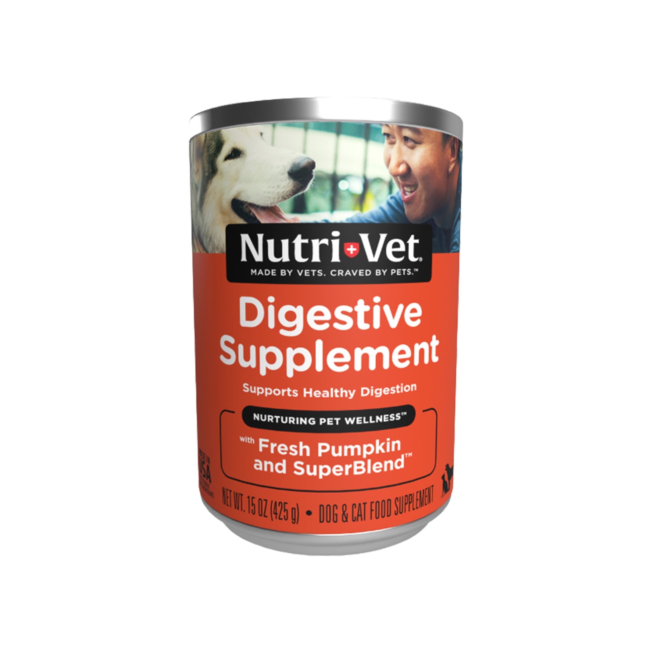 Nutri-Vet Fresh Pumpkin & Superblend Digestive Supplement For Dogs & Cats 15-oz