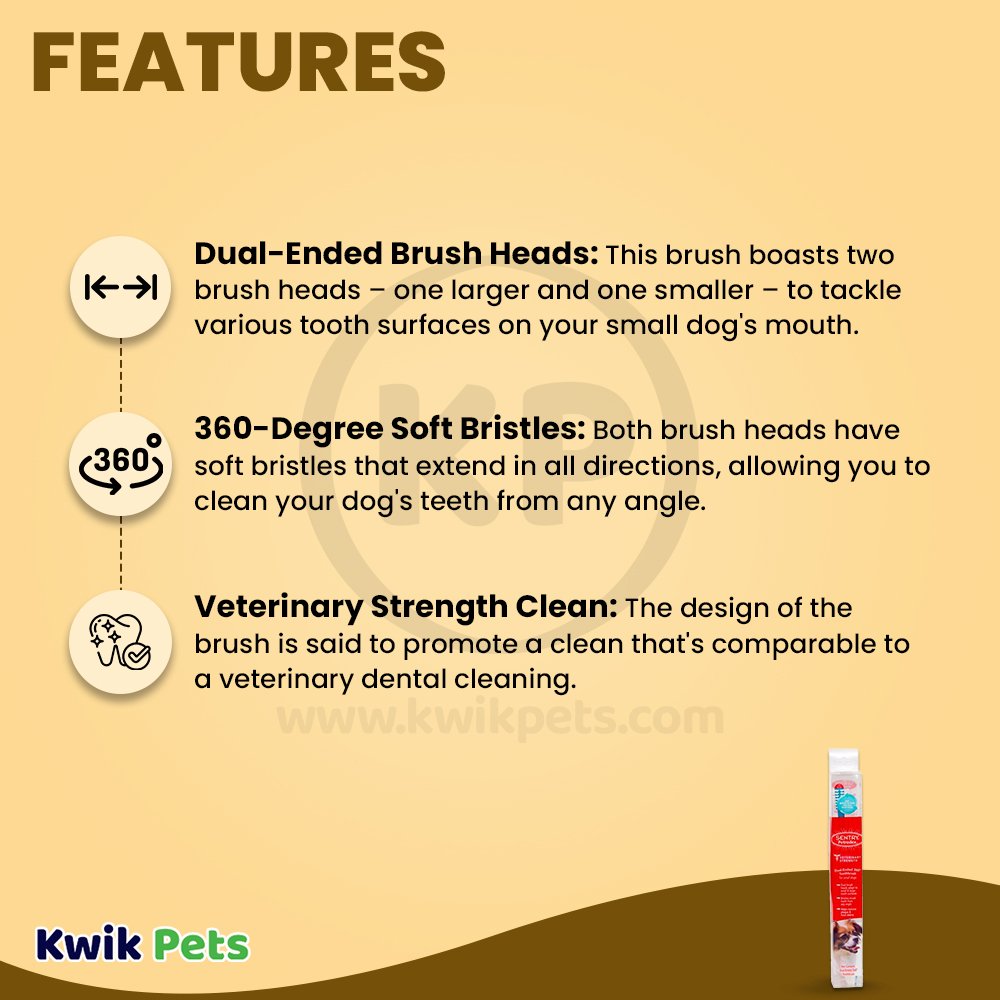 Sentry Petrodex Dual-Ended 360 Toothbrush for Small Dogs