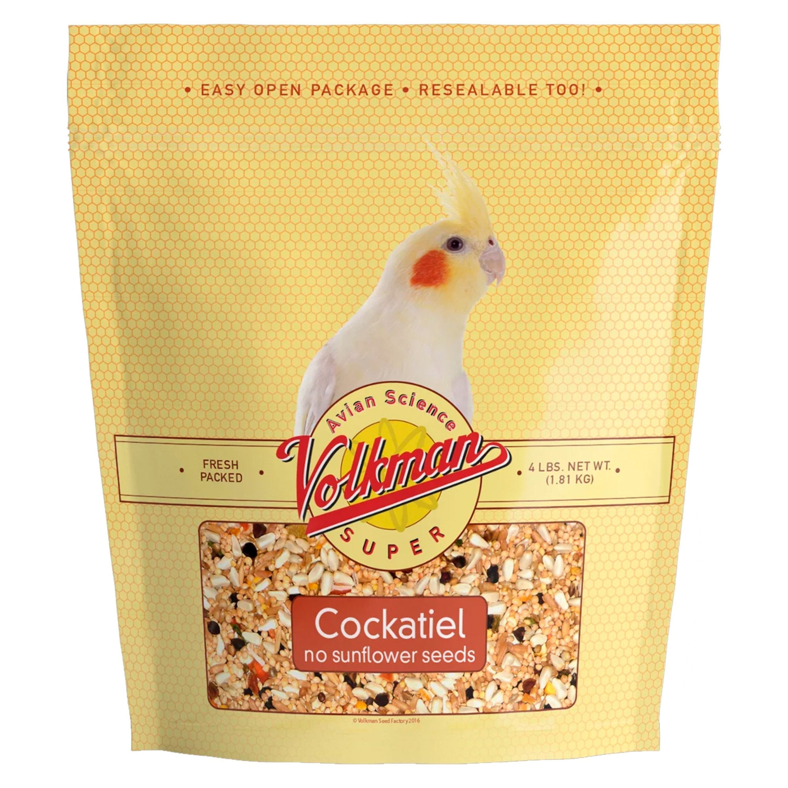 Volkman Seed Company Avian Science Super Cockatiel Bird Treat without Sunflower Seeds 4-lb