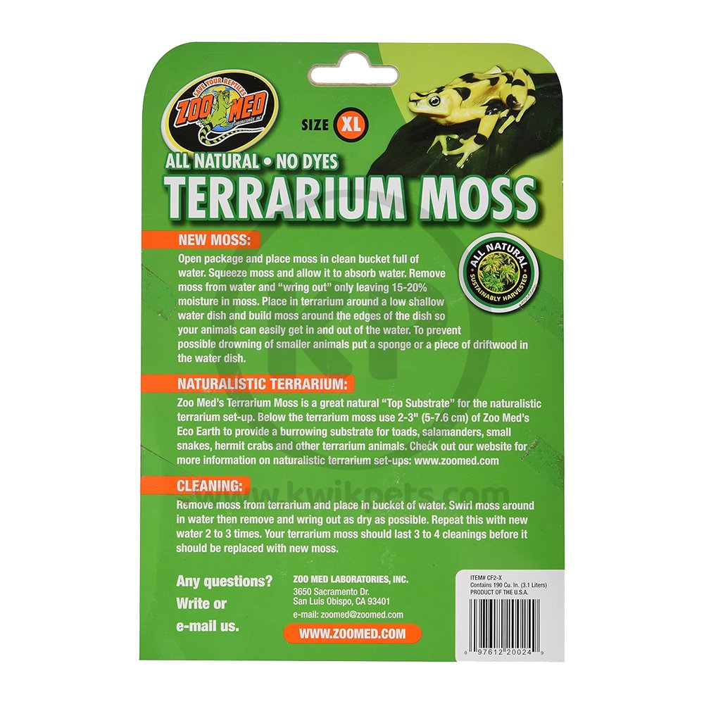 Zoo Med Terrarium Moss Substrate Green XL 30-40 gal