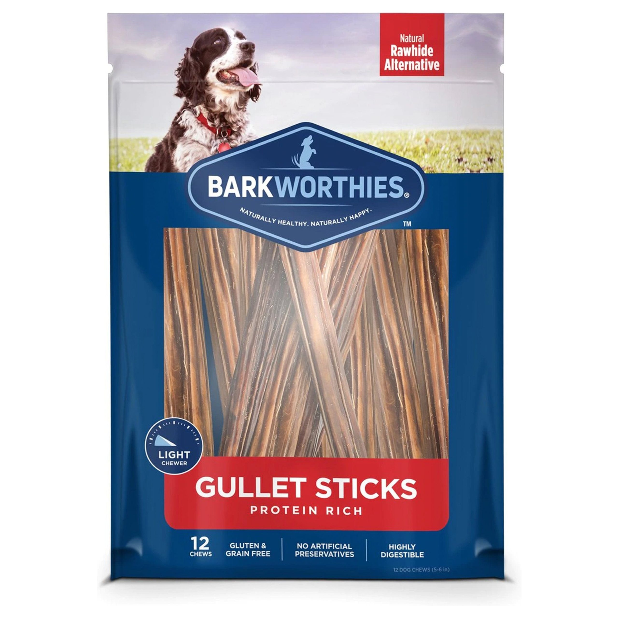 Barkworthies 5-6″ Gullet Stick Dog Chews 12 Count