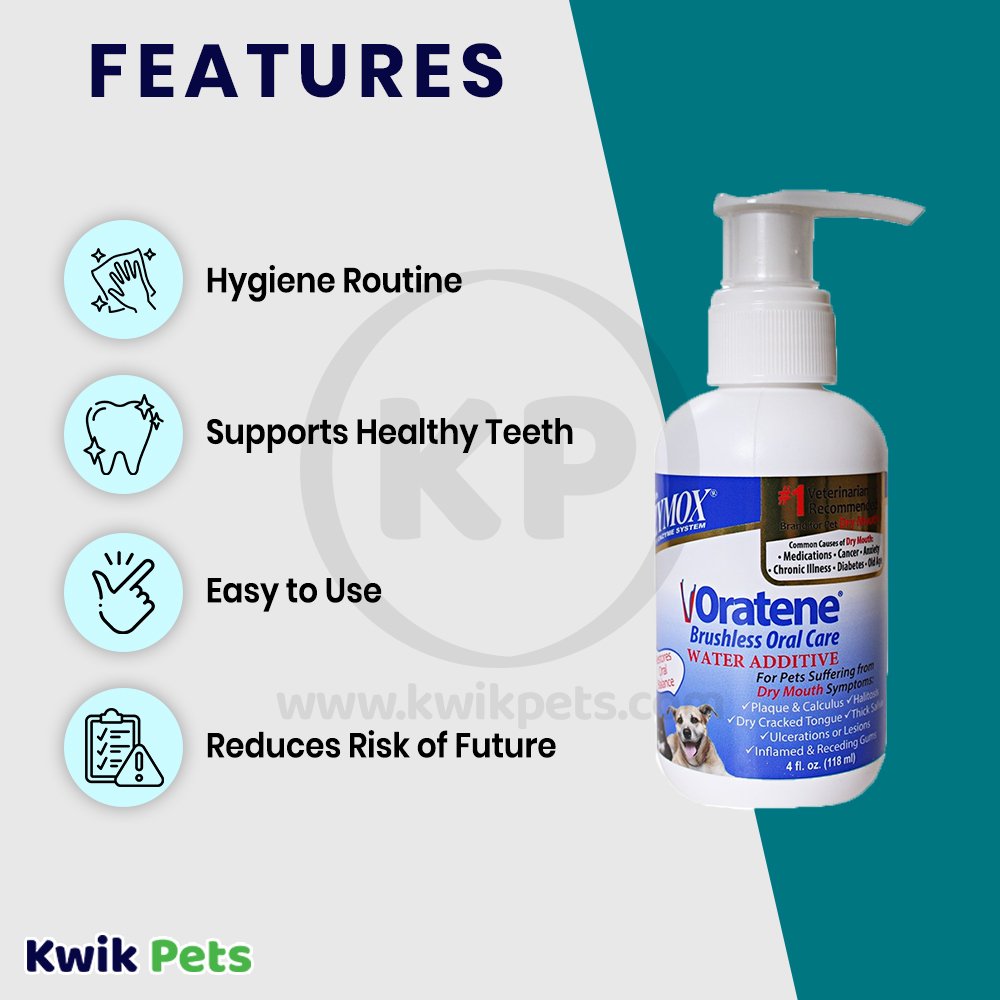 Zymox Oratene Brushless Enzymatic Oral Care Therapy Water Additive Bottle for Dogs 4-oz