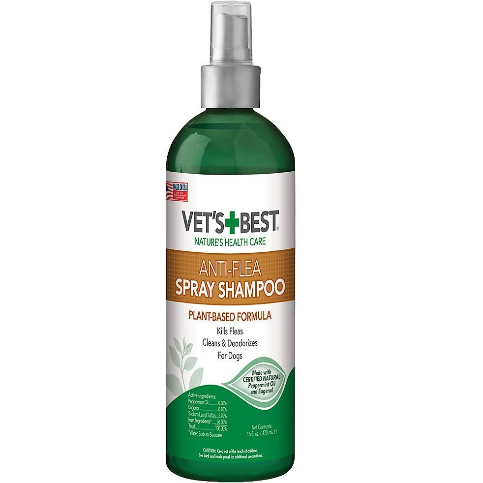 Vet’s Best Anti-Flea Easy Spray Shampoo for Dogs 16-oz