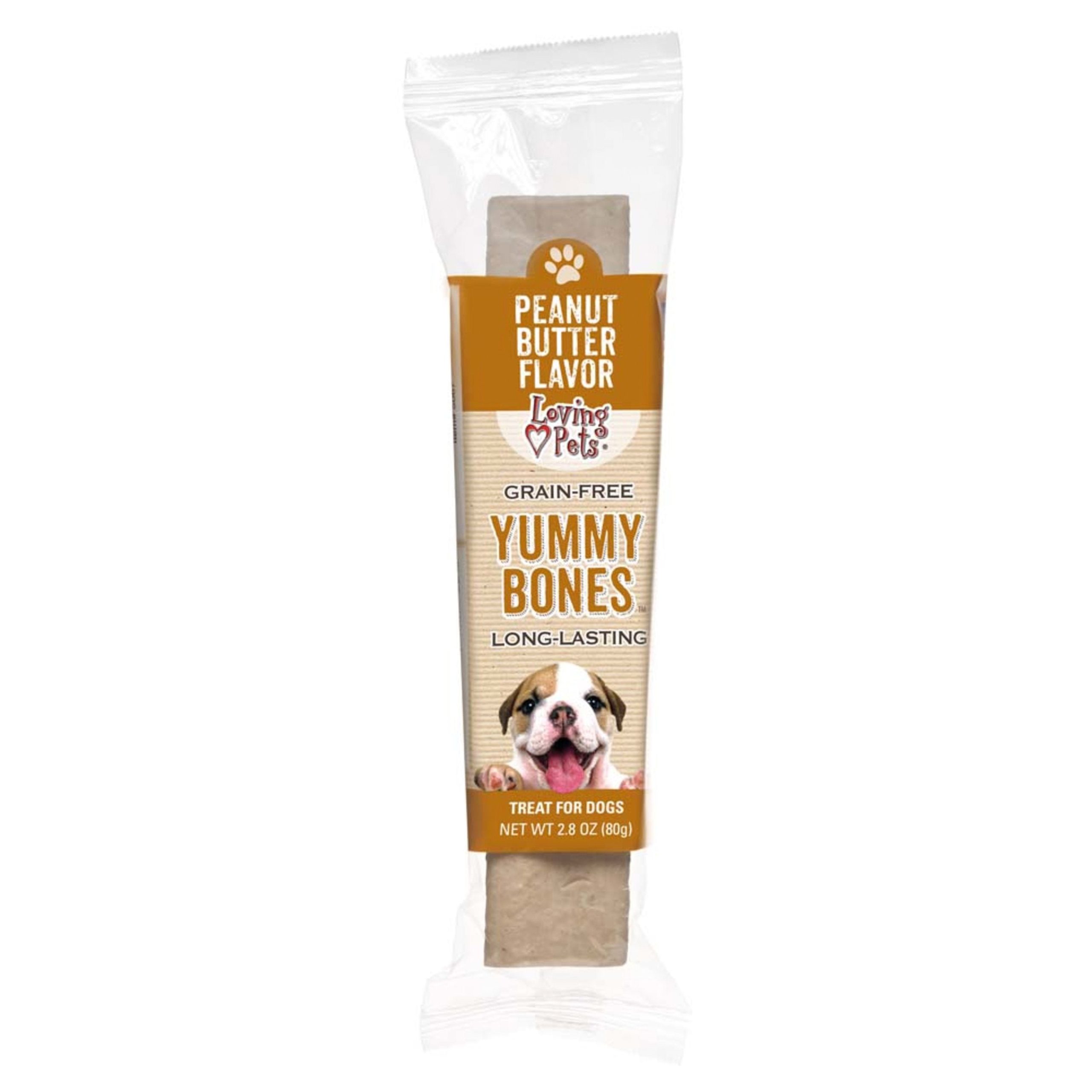 Loving Pets Yummy Bones Peanut Butter Flavor Filled Dog Treat 2.8-oz