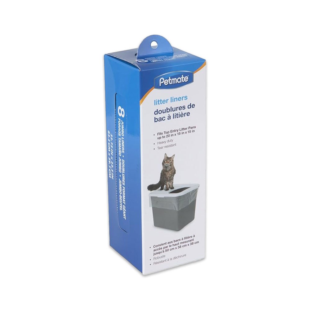 Petmate Top Entry Cat Litter Box Liners Clear One Size 8 Count